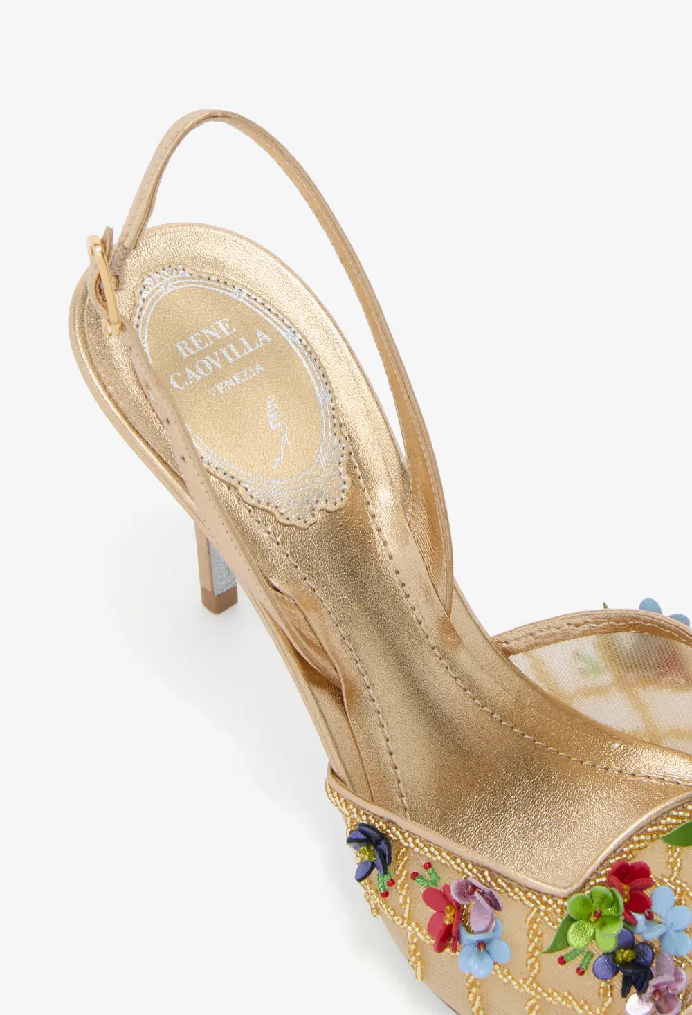 Rene Caovilla FLORA GOLD SANDAL 80