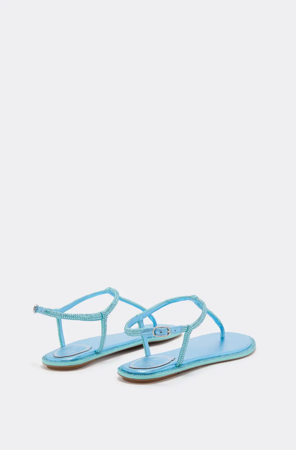 Rene Caovilla DIANA SKY BLUE SANDAL WITH CRYSTALS 10