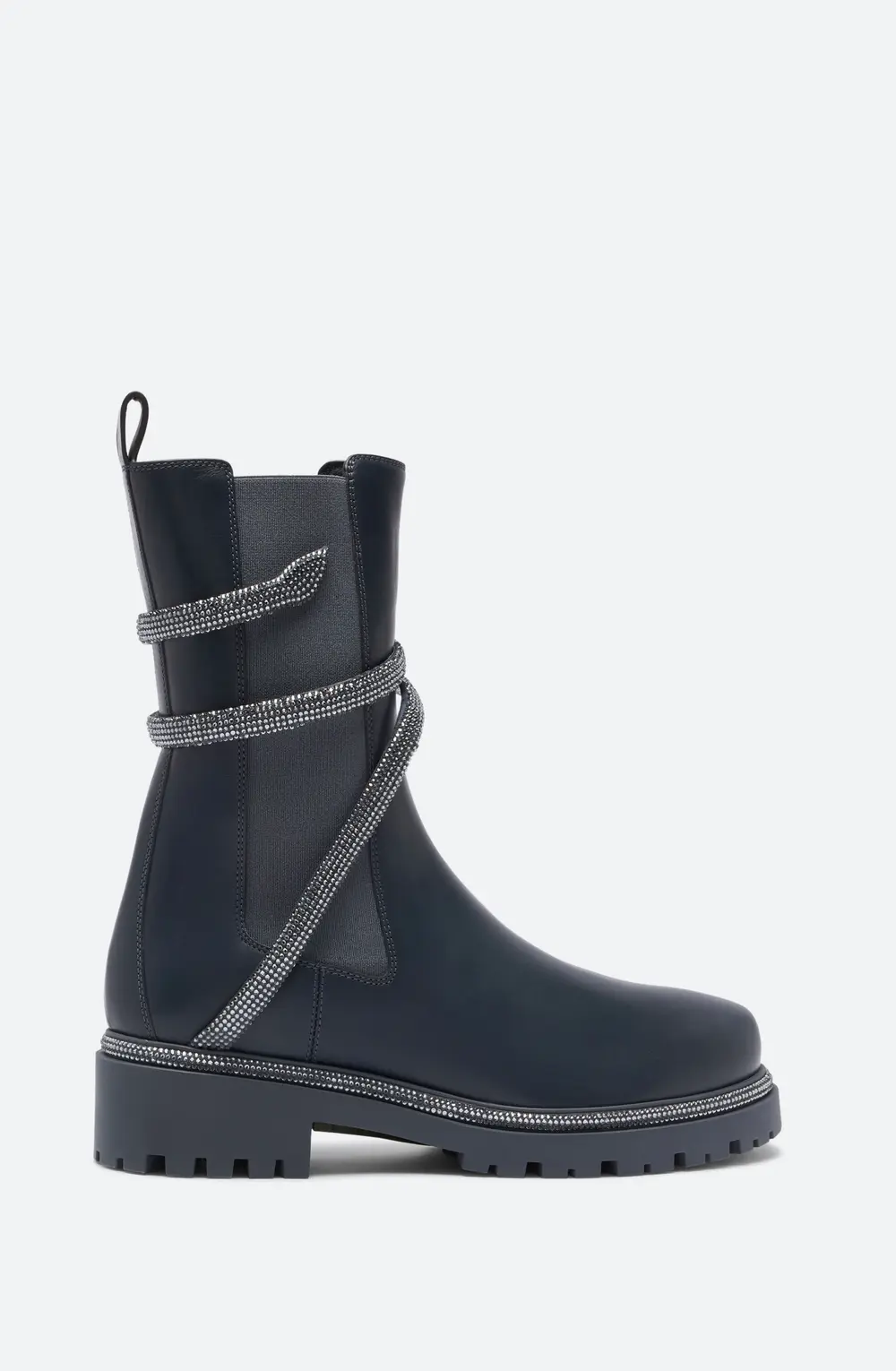 Rene Caovilla Cleo Grey Bootie With Silver Crystals 25