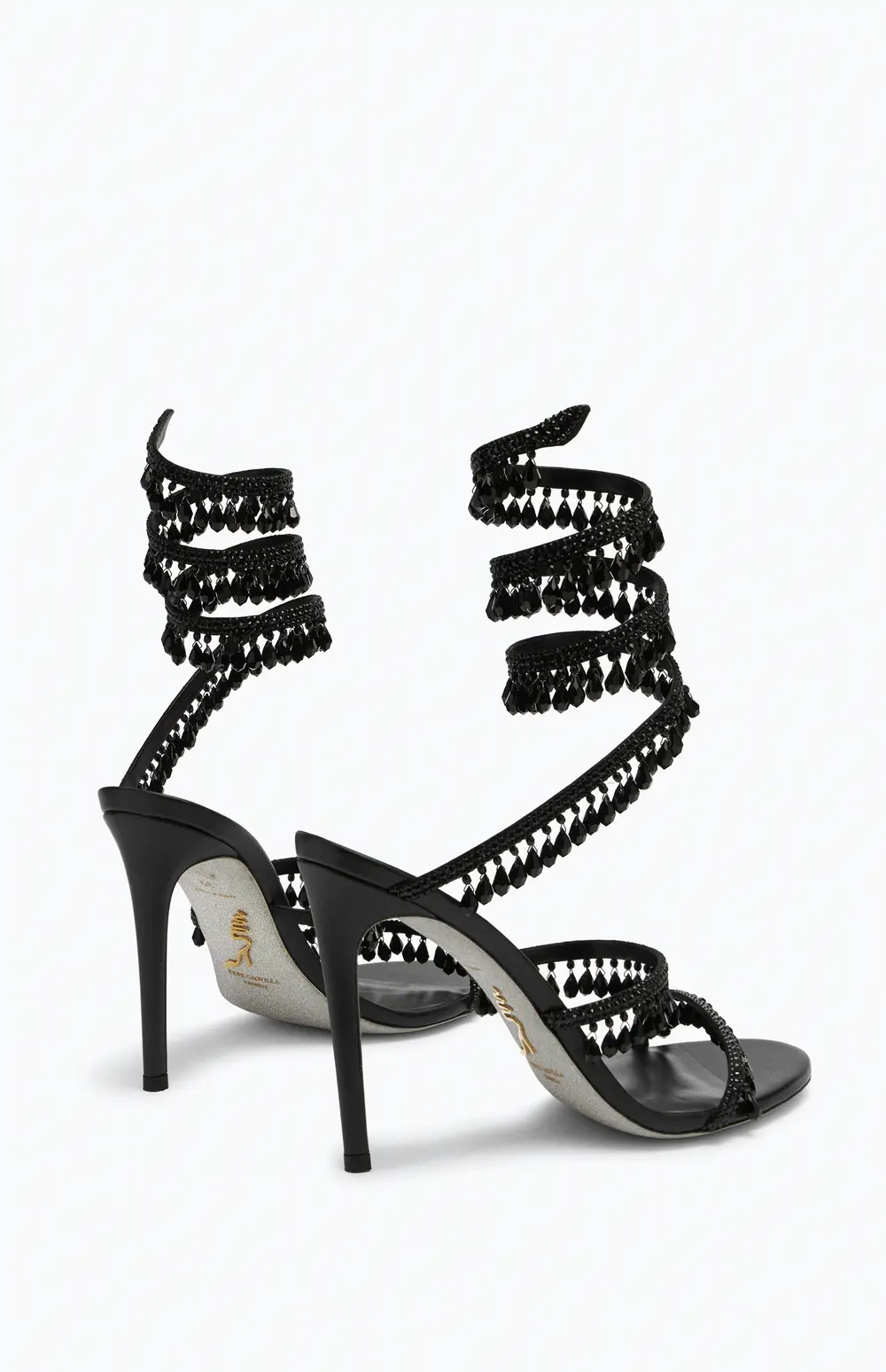 Rene Caovilla CHANDELIER BLACK SANDAL 105