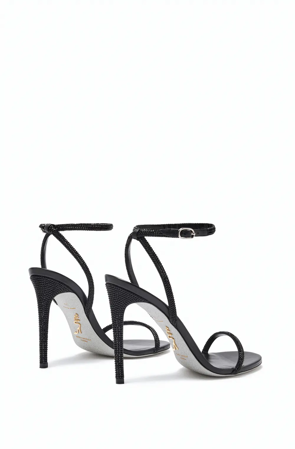 Rene Caovilla Ellabrita Crystal Black Sandal 105