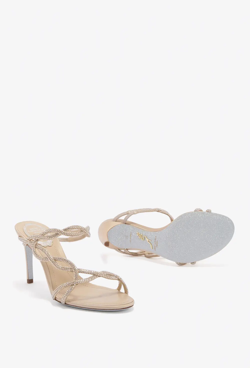 Rene Caovilla BRAID CHAMPAGNE MULE 80