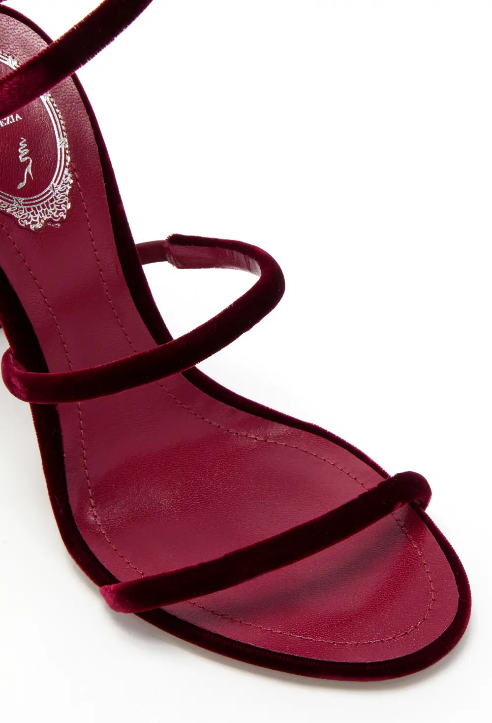 Rene Caovilla CLEO RUBY VELVET SANDAL 105