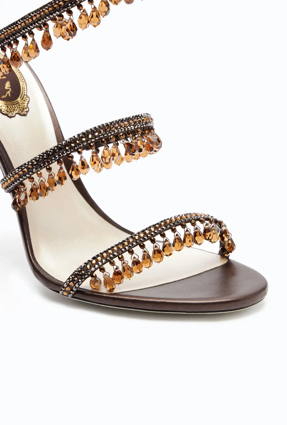 Rene Caovilla SUPER CHANDELIER BRONZE SANDAL 105