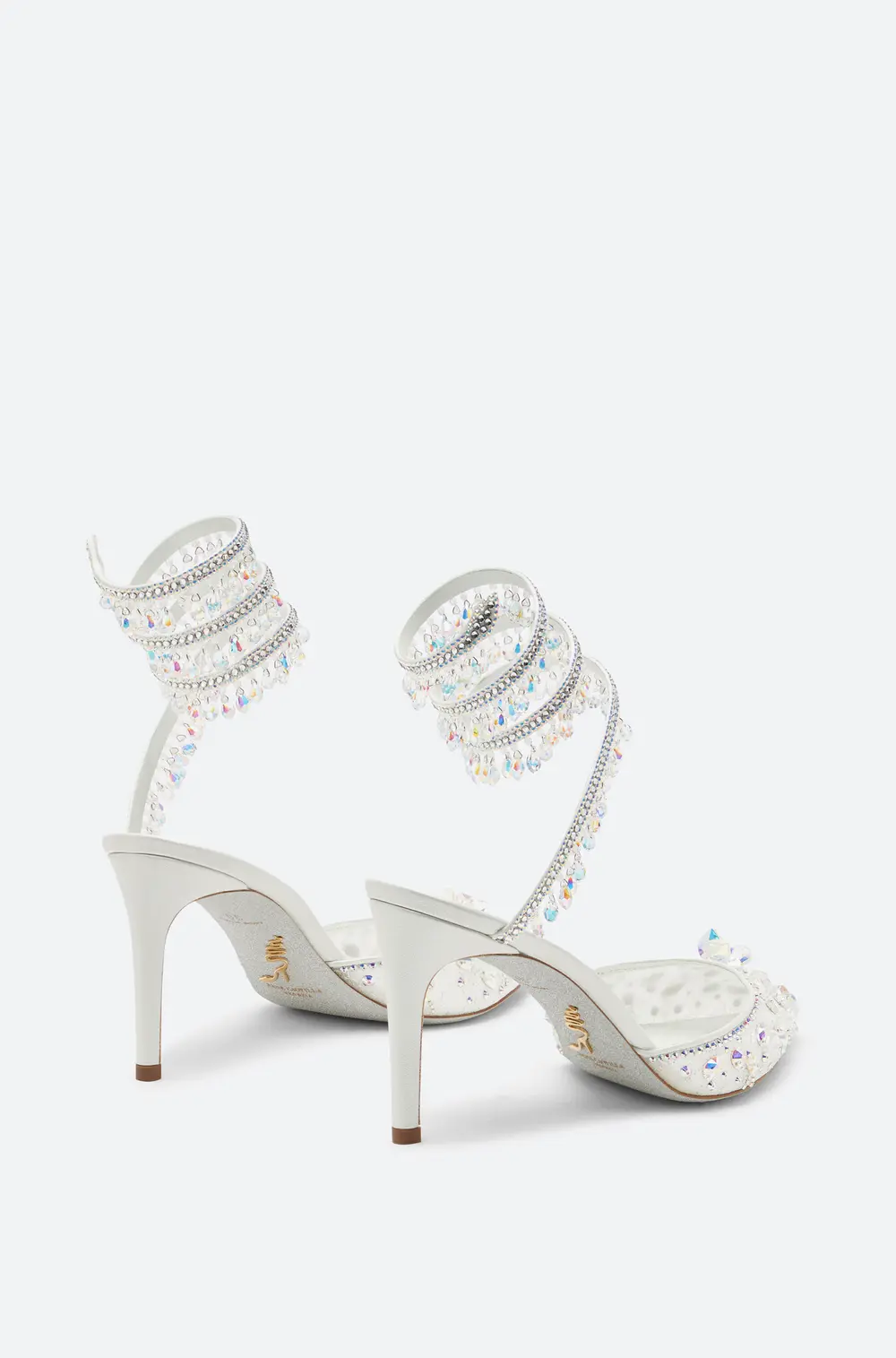 Rene Caovilla Chandelier White Pump 80