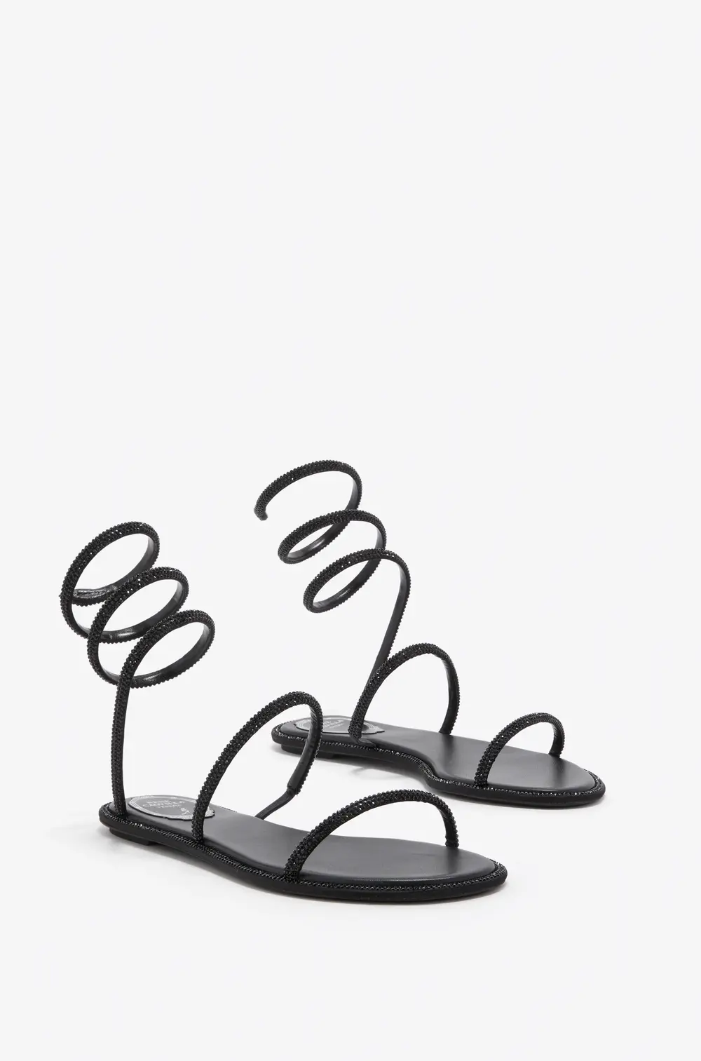 Rene Caovilla CLEO BLACK FLAT SANDAL 10