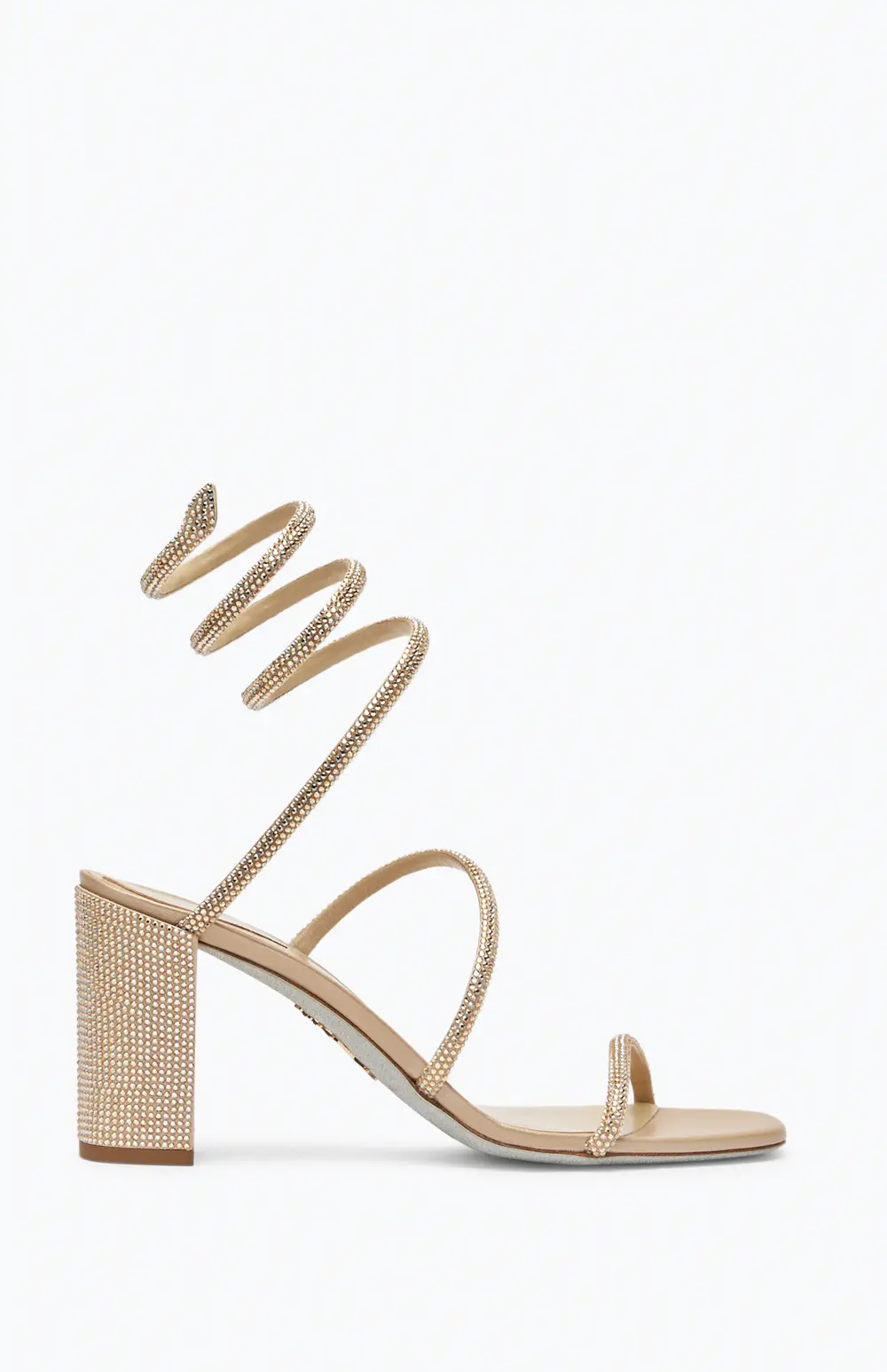 Rene Caovilla Cleo  Crystal Beige Sandal 80