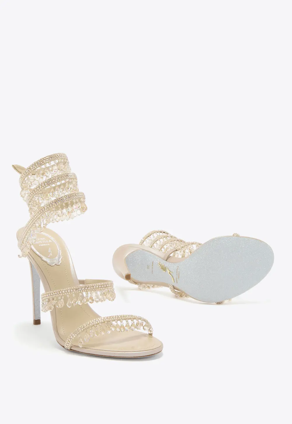 Rene Caovilla CHANDELIER CHAMPAGNE SANDAL 105