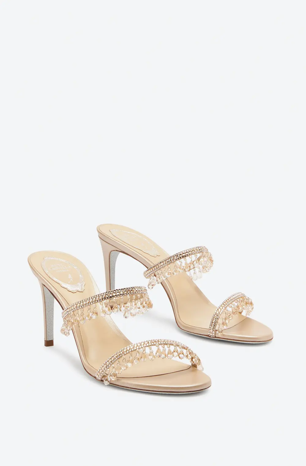 Rene Caovilla Chandelier Gold Mule 80