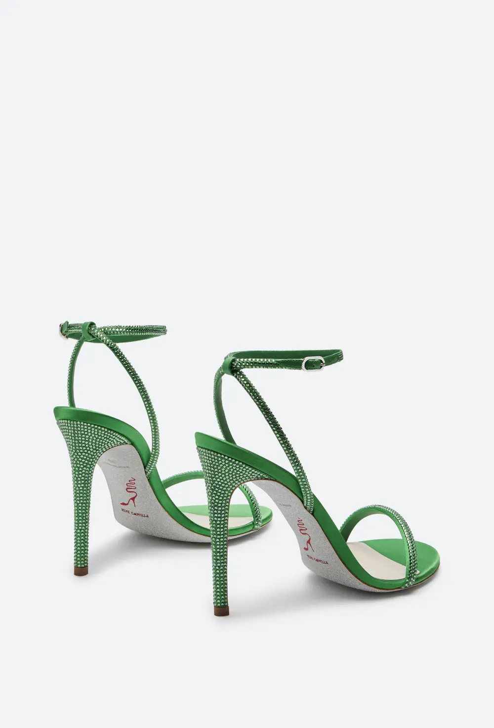 Rene Caovilla Ellabrita Crystal Green Sandal 105
