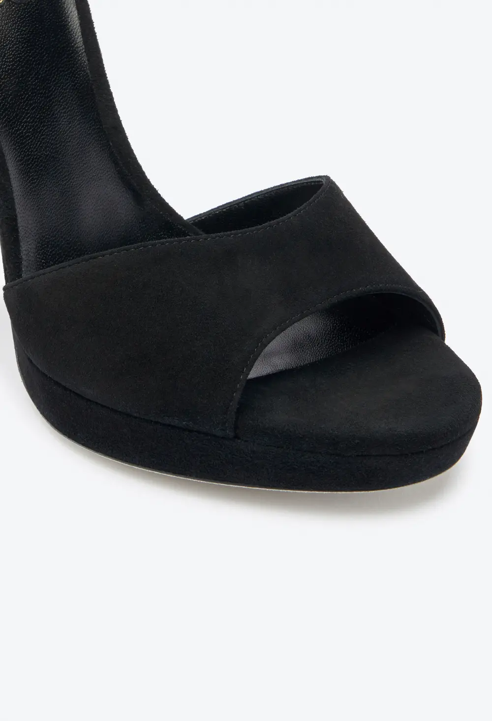 Rene Caovilla Margot Black Suede And Gold Platform Sandal 120