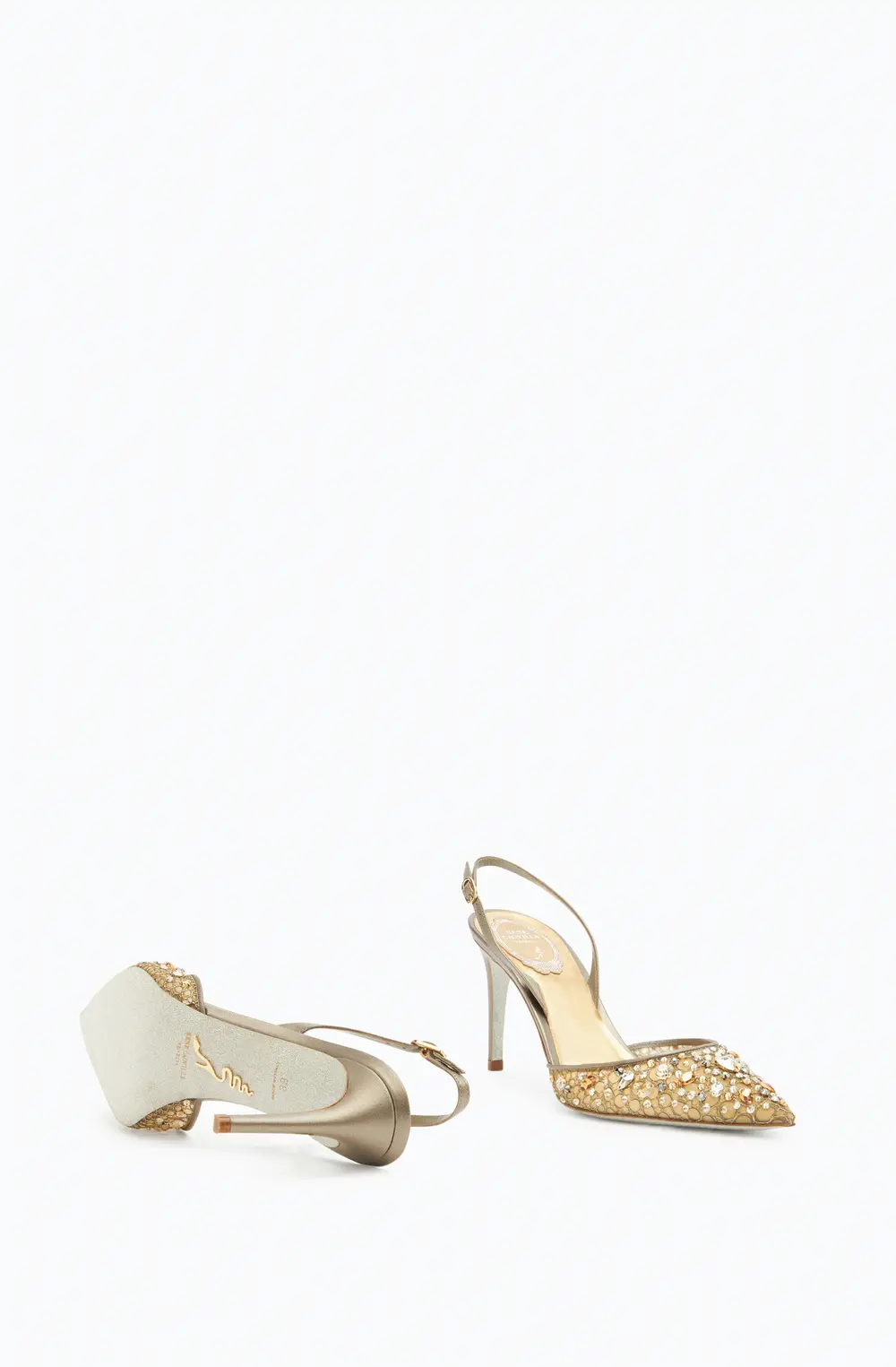 Rene Caovilla Cinderella Bronze Slingback 80