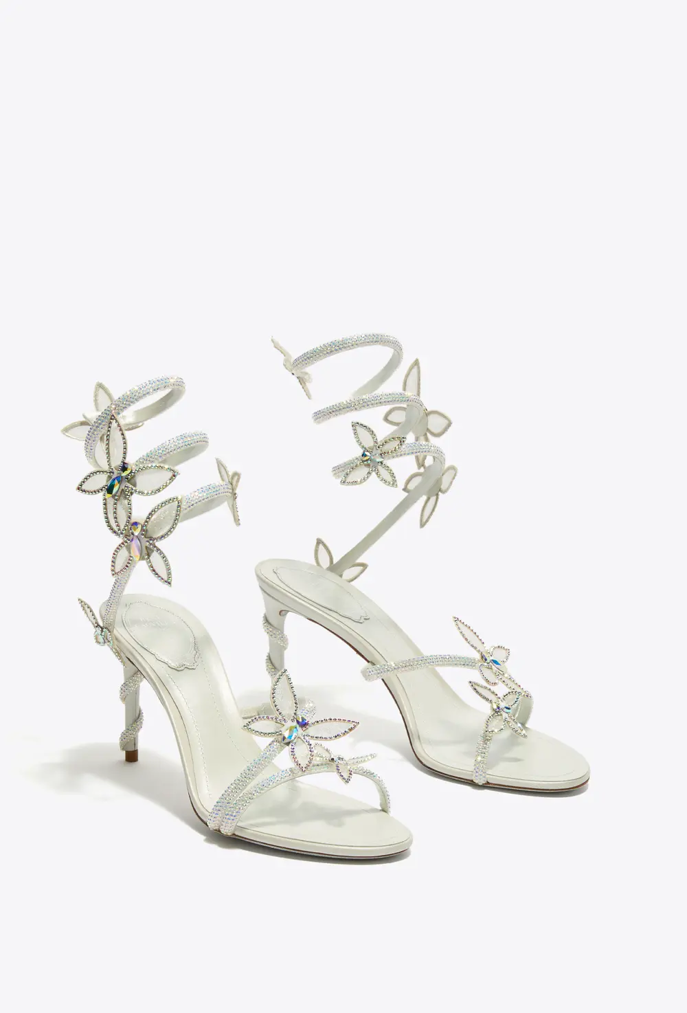 Rene Caovilla BUTTERFLOWER IVORY SATIN/CRYSTAL-TRANSMISSION ST SANDAL
