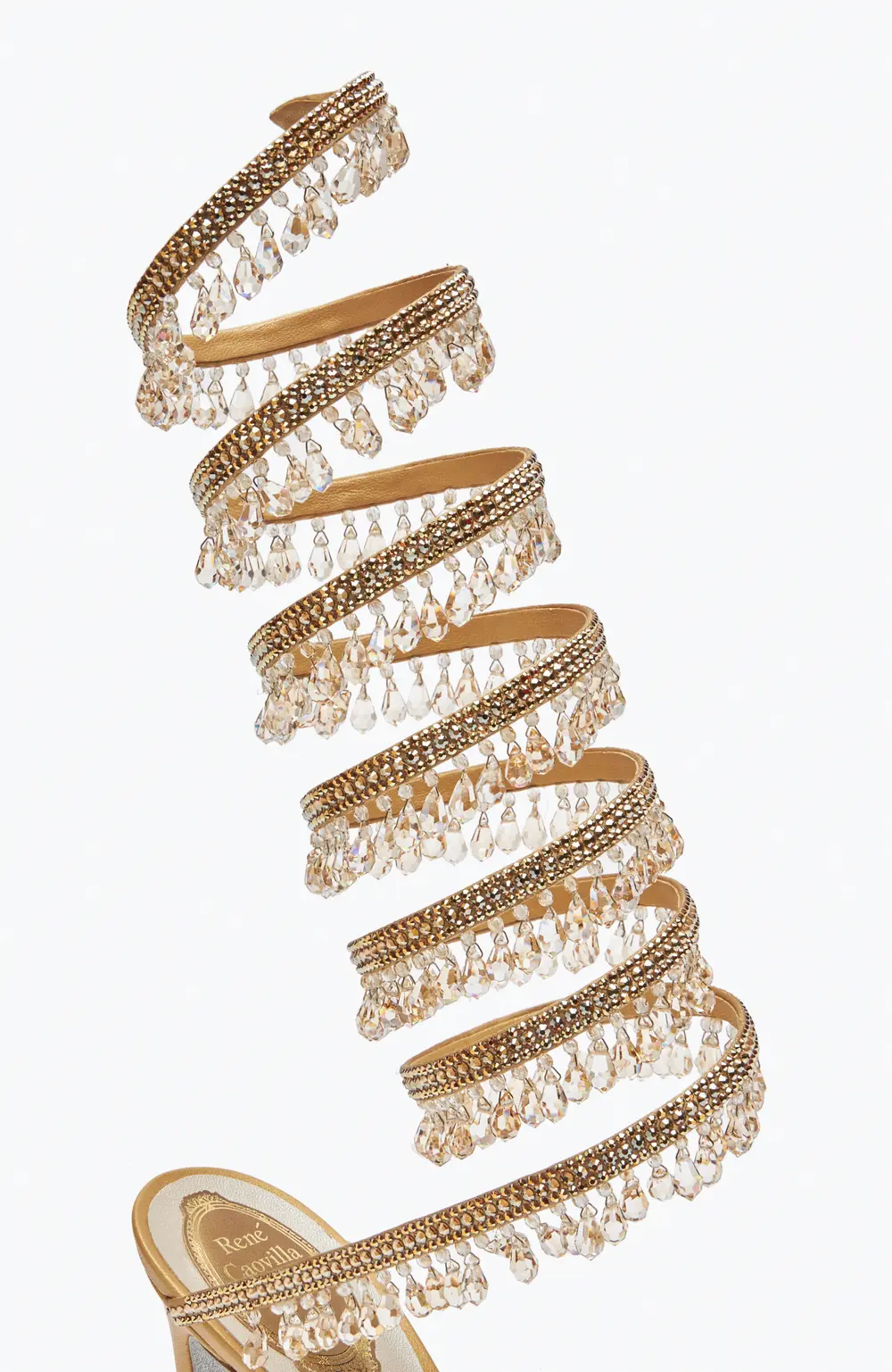 Rene Caovilla SUPER CHANDELIER GOLD SANDAL 105