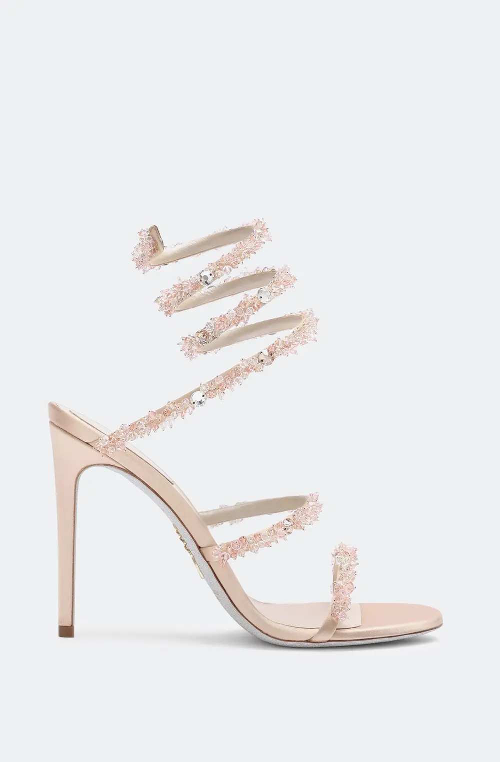 Rene Caovilla Cinderella Nude Sandal With Serpent 105