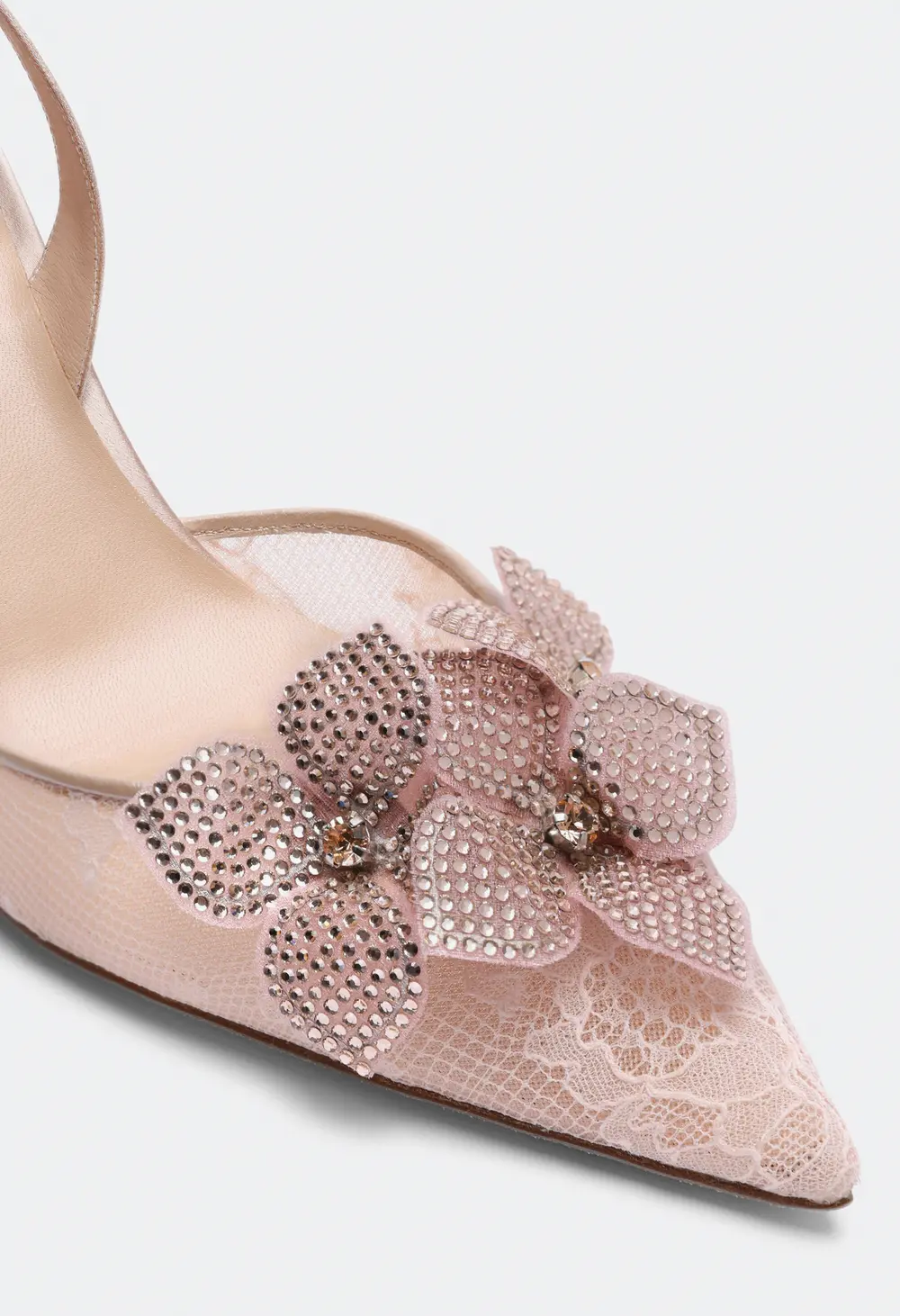 Rene Caovilla Floriane Powder Pink Slingback 80