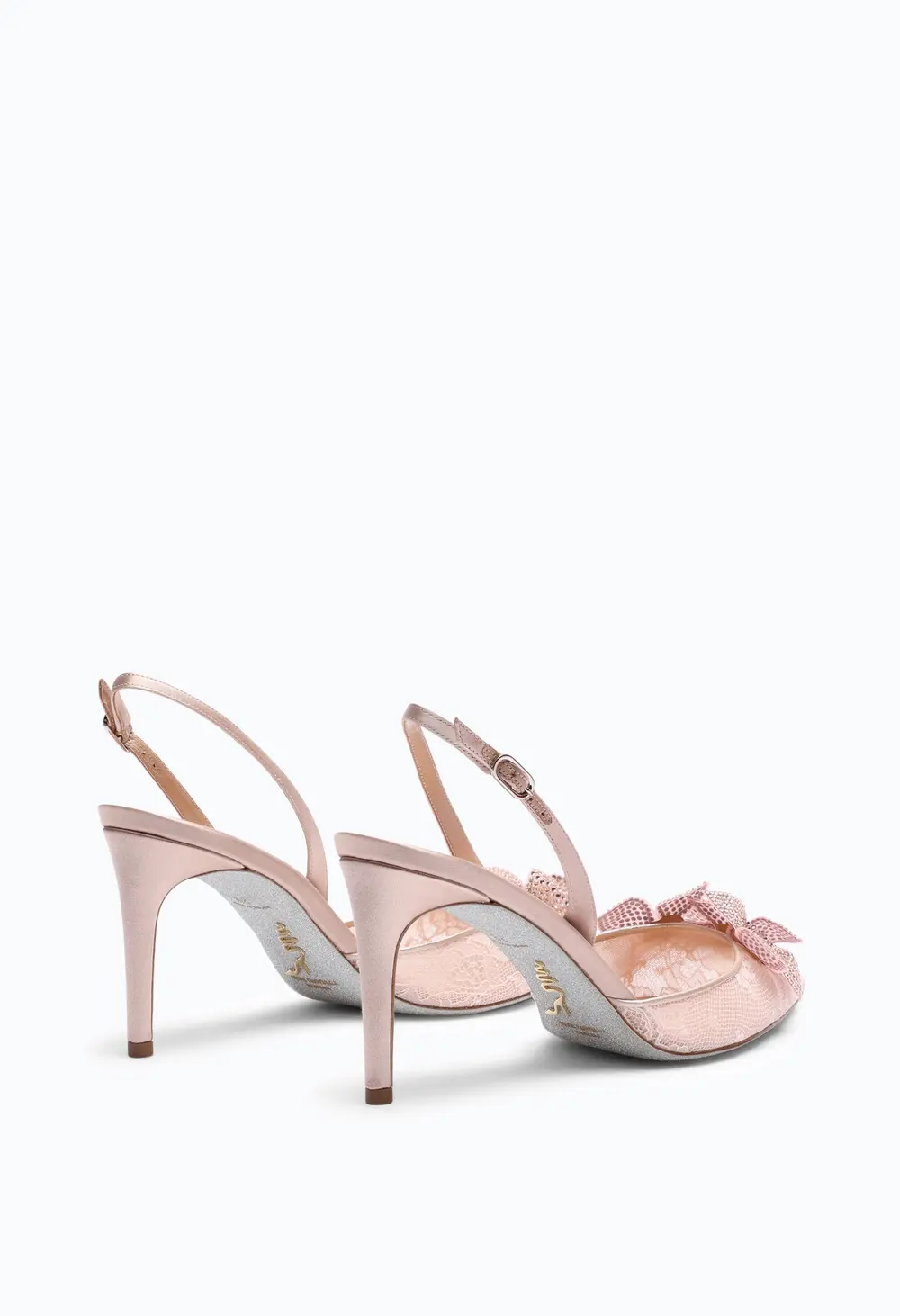 Rene Caovilla Floriane Powder Pink Slingback 80
