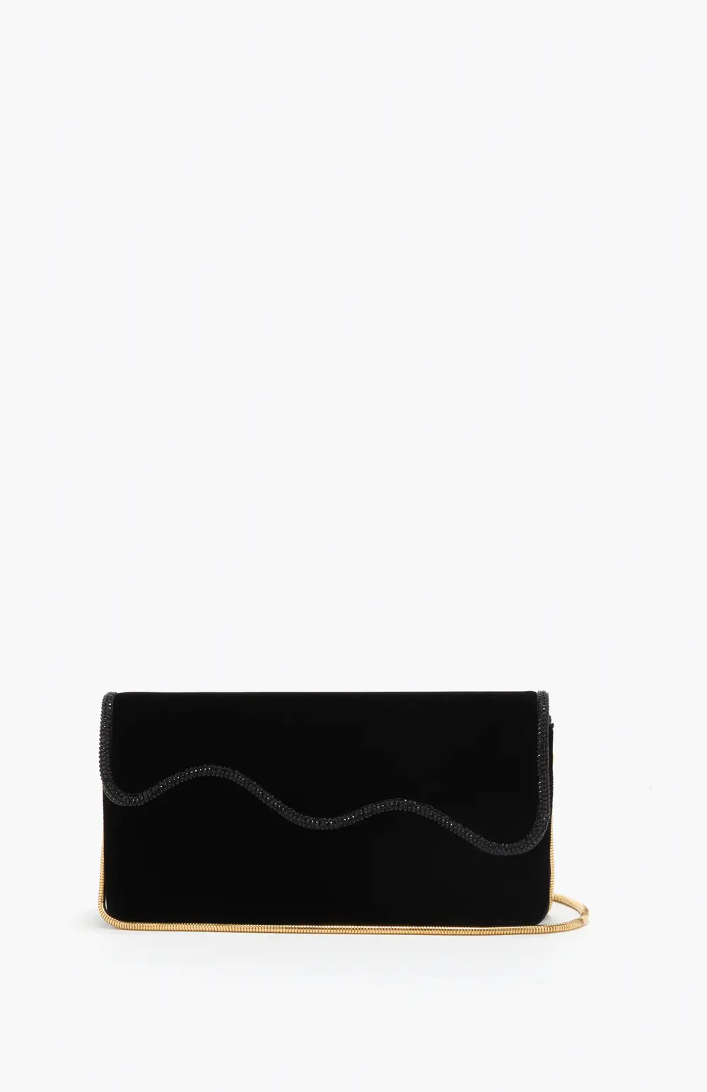 Rene Caovilla ONDA BLACK VELVET CLUTCH