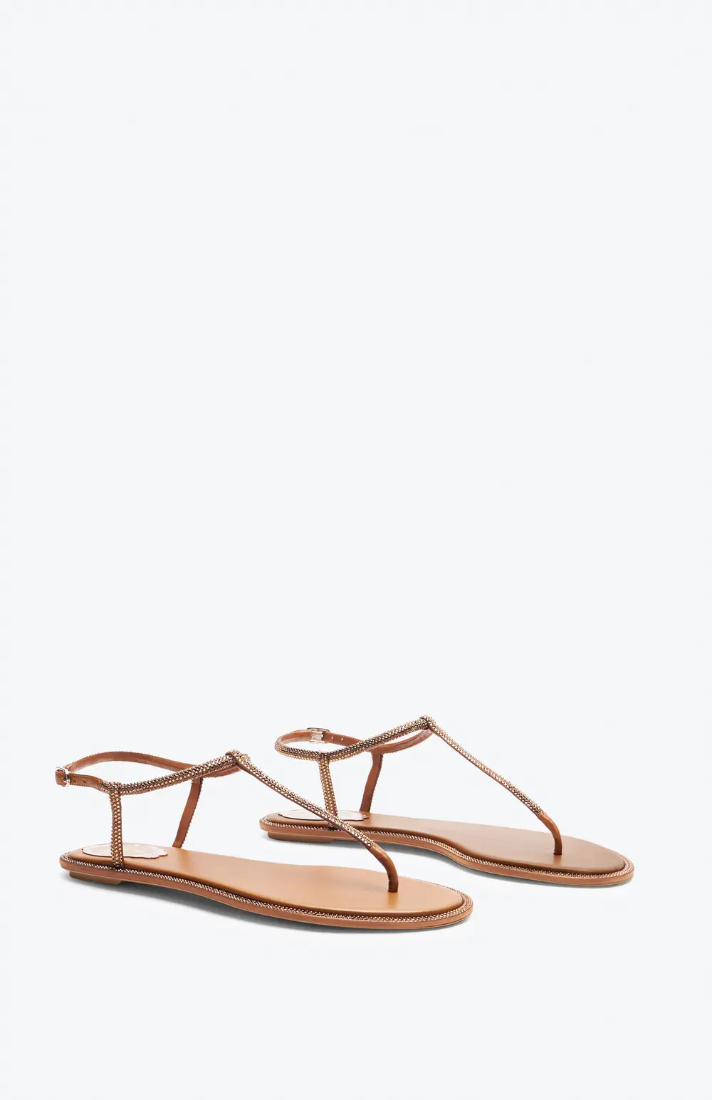 Rene Caovilla DIANA COGNAC SANDAL WITH CRYSTALS 10