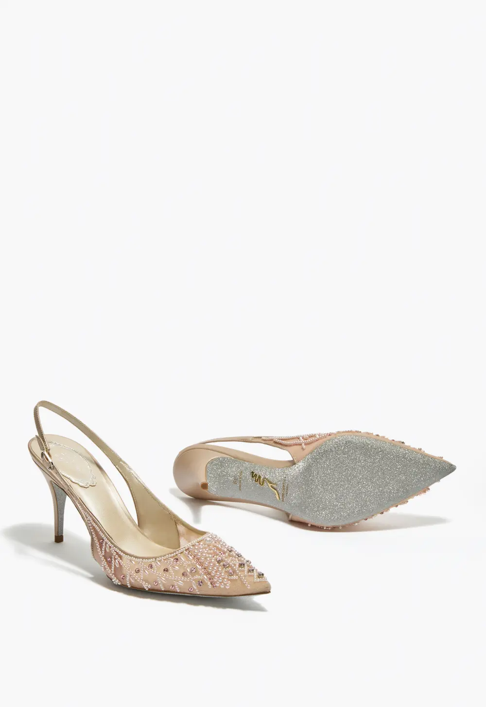Rene Caovilla LOVELY POWDER PINK SLINGBACK 80