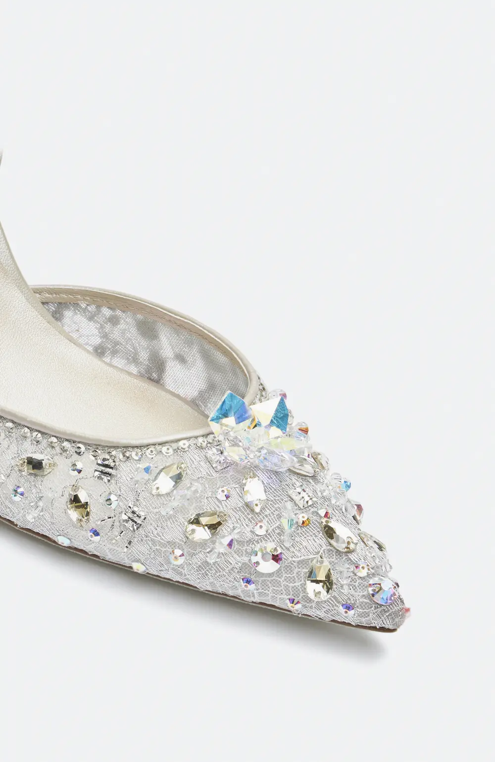 Rene Caovilla Silver Slingbacks Cinderella 75