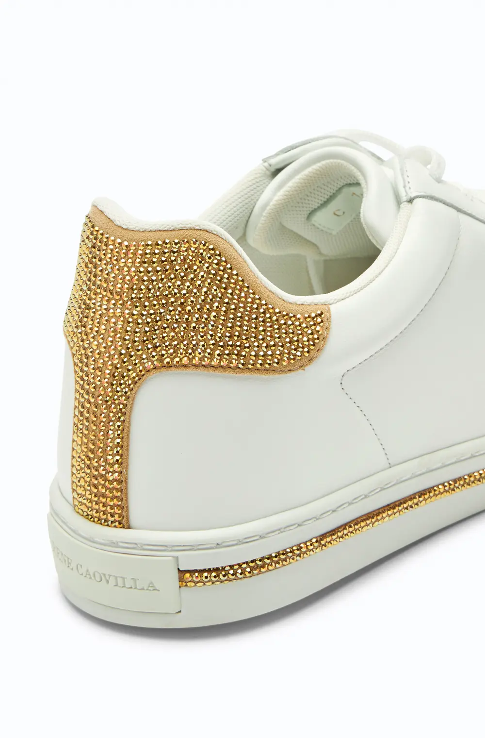 Rene Caovilla Xtra Crystal White-Gold Sneaker 15