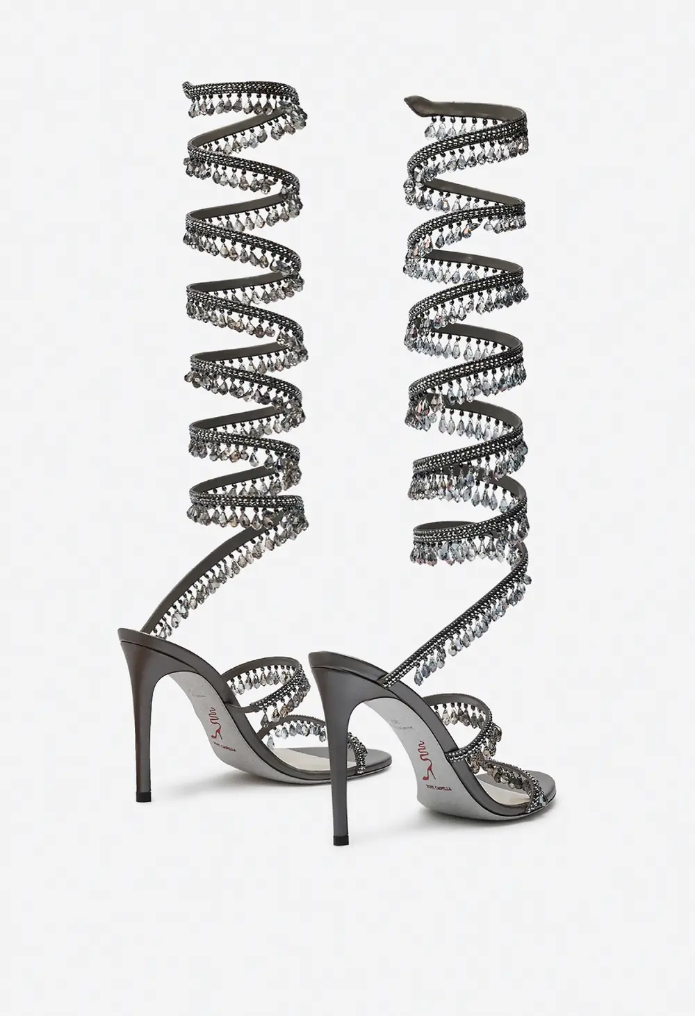 Rene Caovilla SUPER CHANDELIER ANTHRACITE SANDAL 105