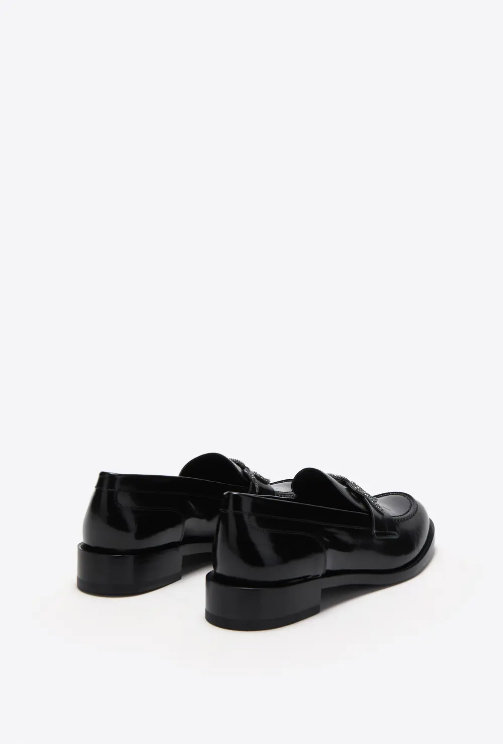 Rene Caovilla Morgana Black Loafer With Black Matte Crystal 20