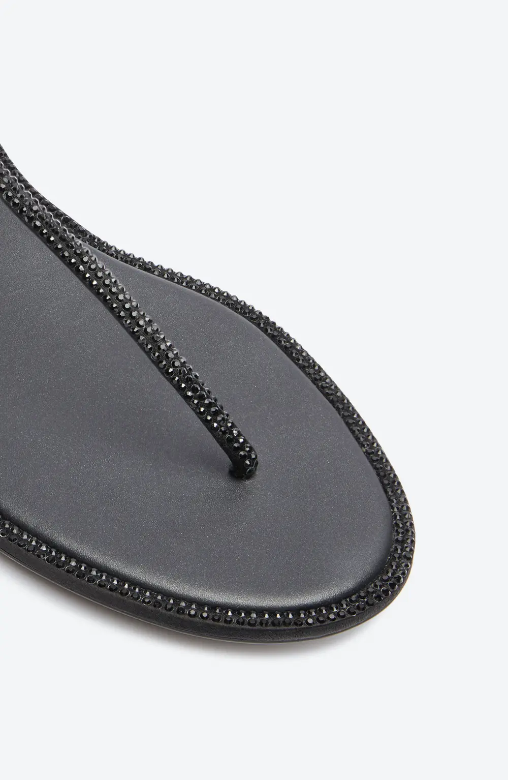 Rene Caovilla Diana Black Flat Sandal 10