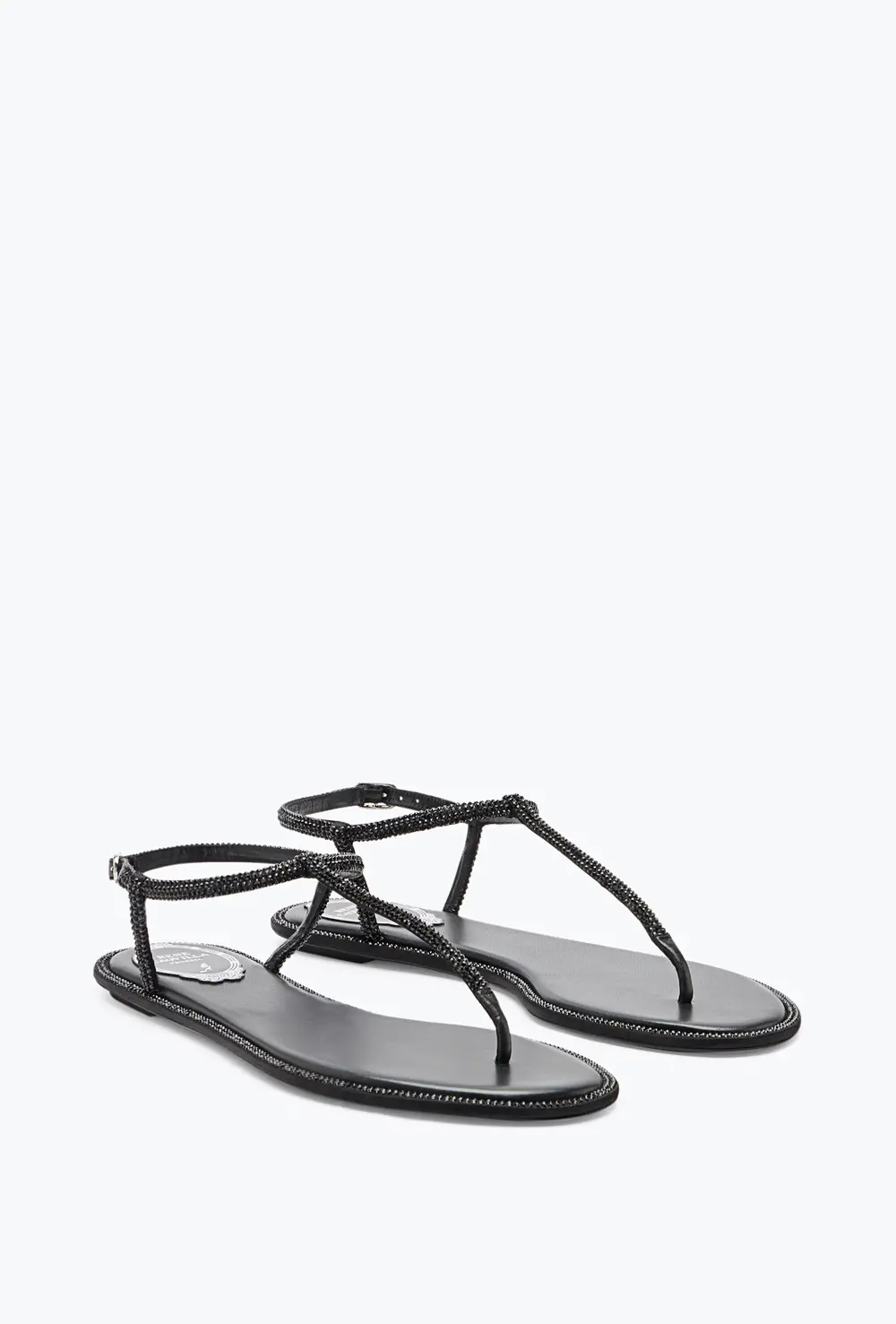 Rene Caovilla DIANA CRYSTAL BLACK SANDAL 10