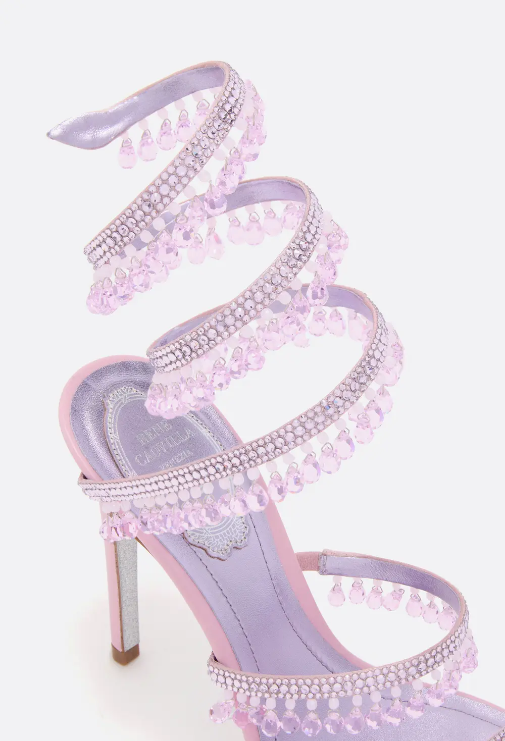 Rene Caovilla CHANDELIER METALLIC LILAC SANDAL 105