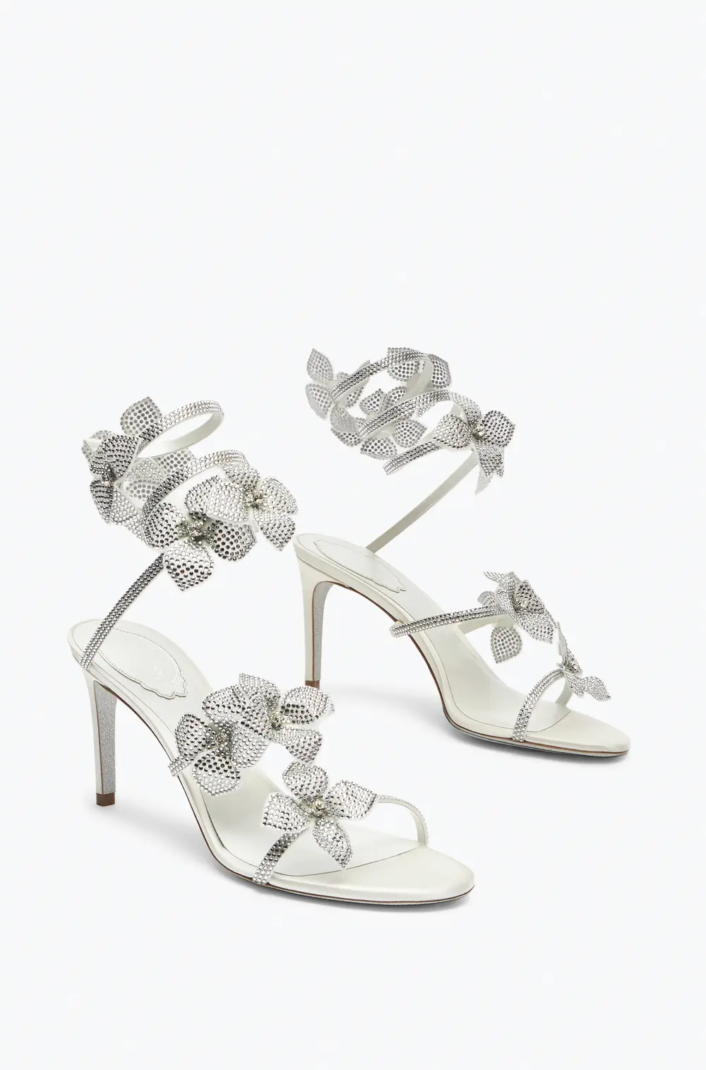 Rene Caovilla Floriane White Sandal 80