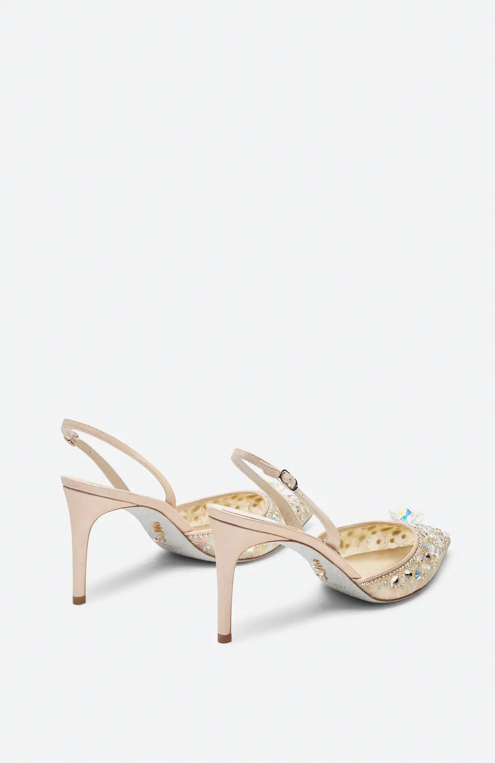 Rene Caovilla Cinderella Honey Slingback With Crystals 80