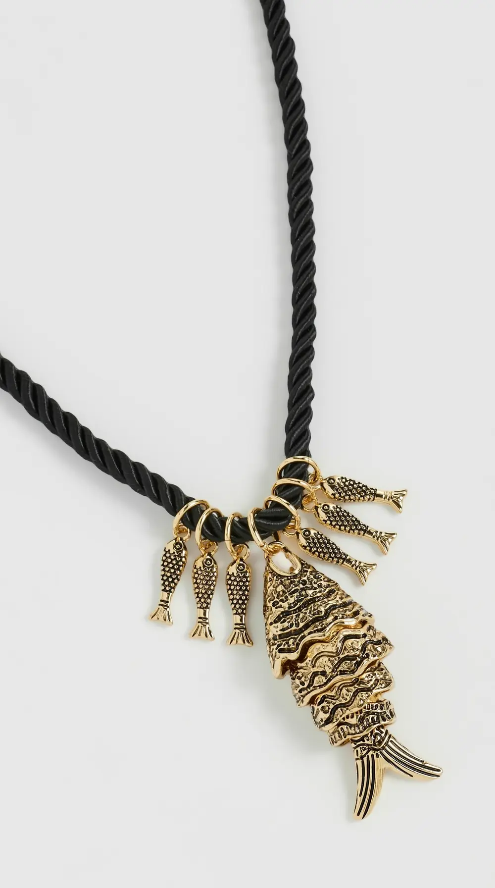 Kenneth Jay Lane Antique Gold Fish Necklace