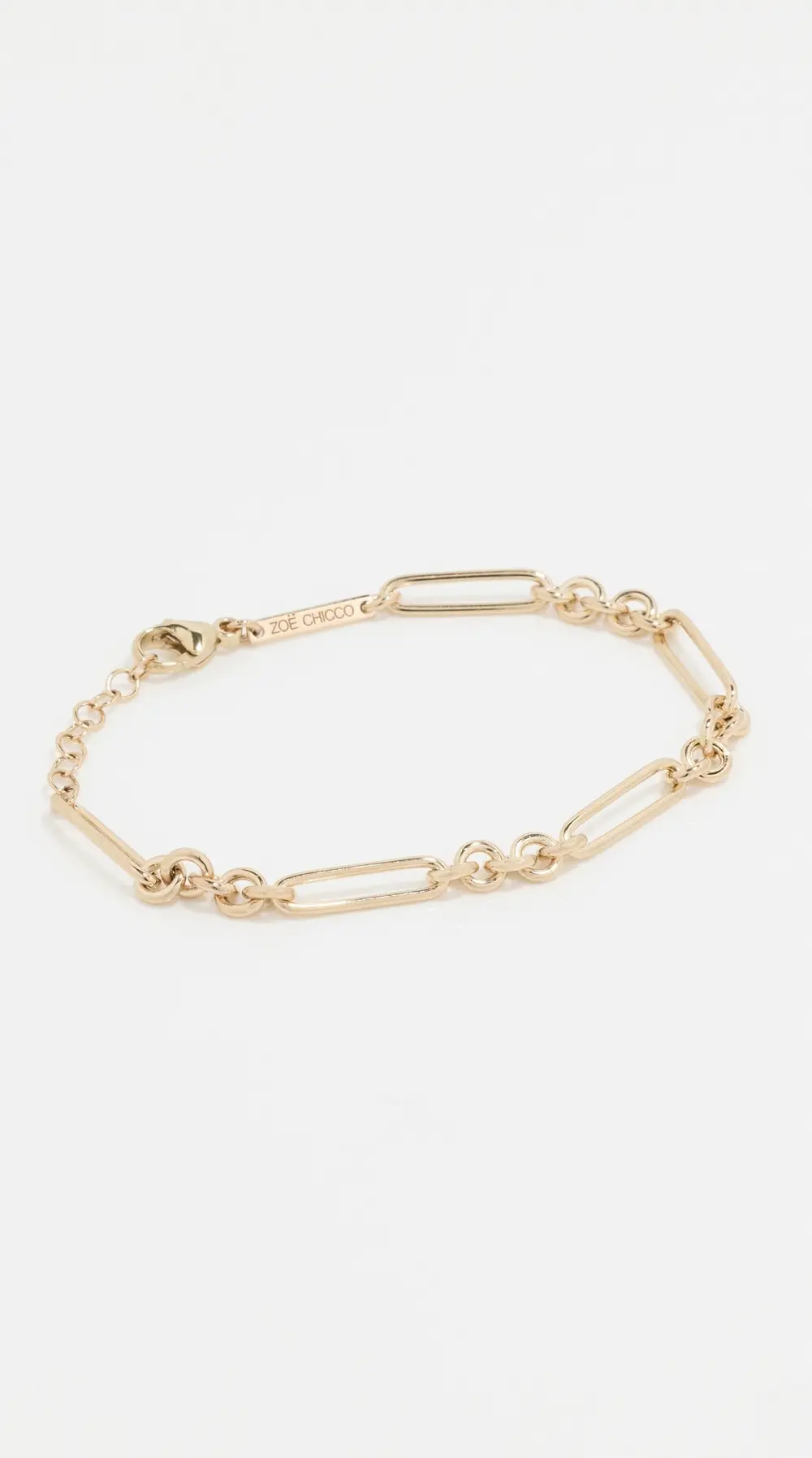 Zoe Chicco 14k Gold Large Mixed Paperclip Bracelet