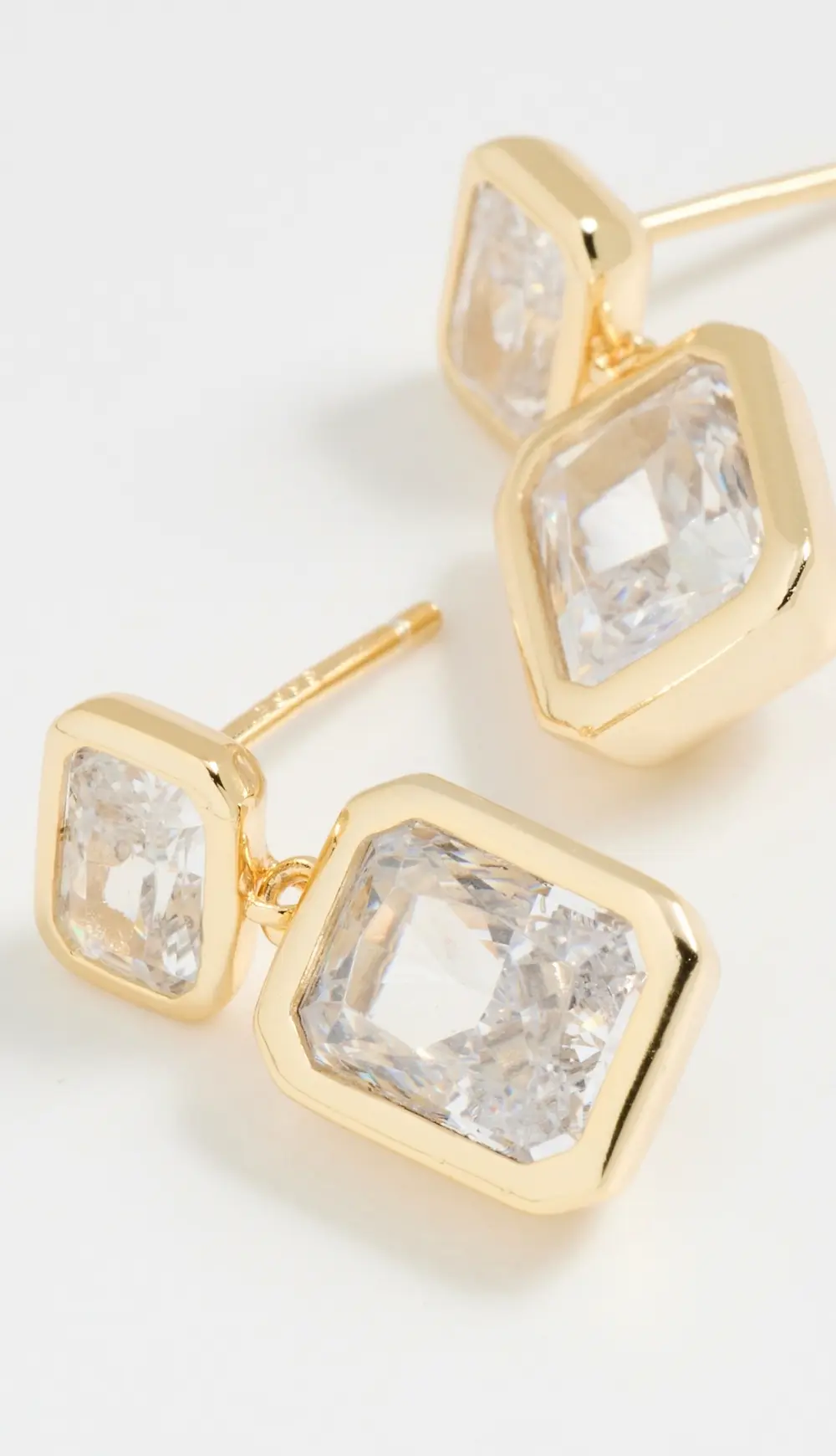 SHASHI Emerald Baguette Drop Earrings