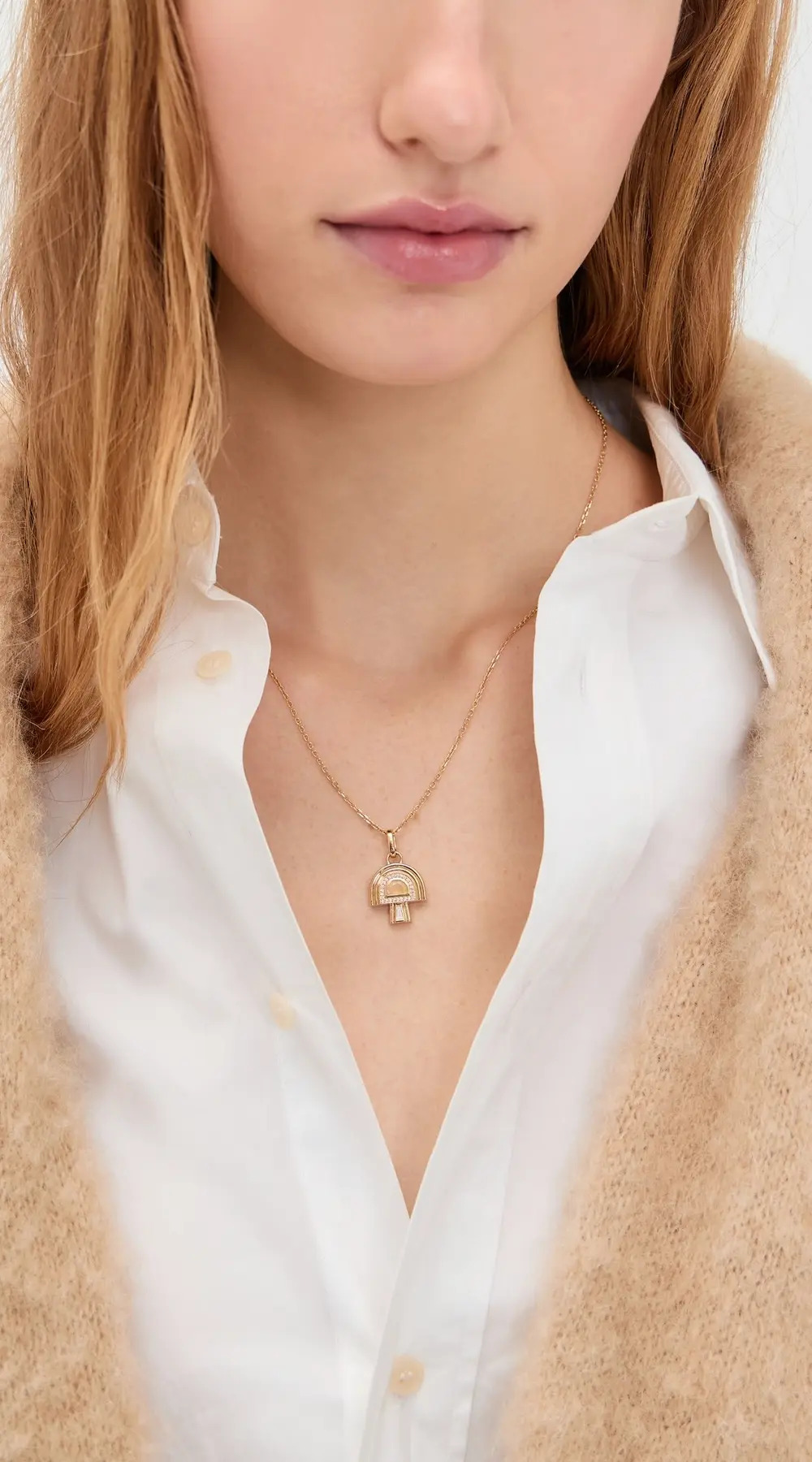 Sorellina 18k Mushroom Pendant Necklace