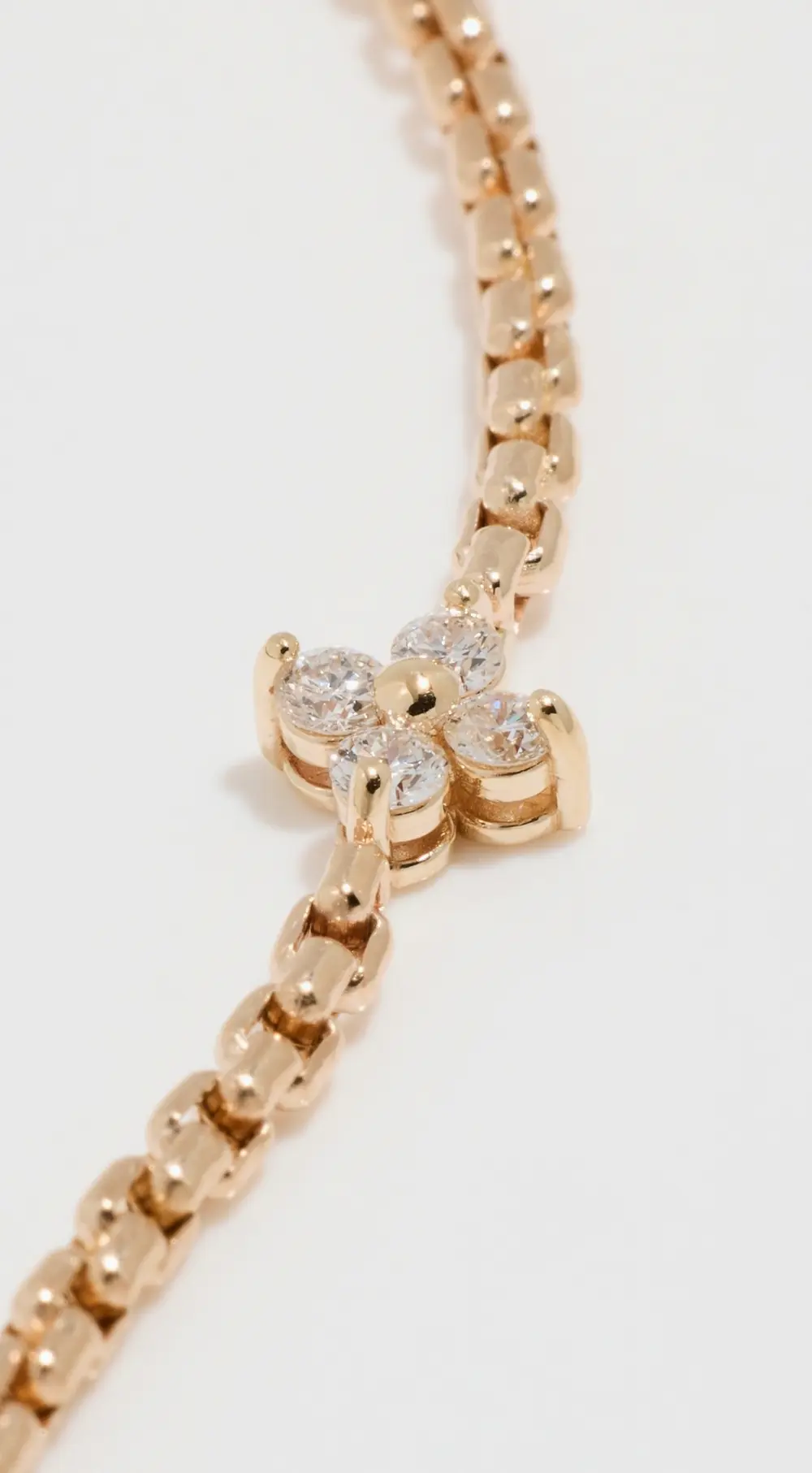 Zoe Chicco 14k Gold Quad Prong Set Chain Bracelet