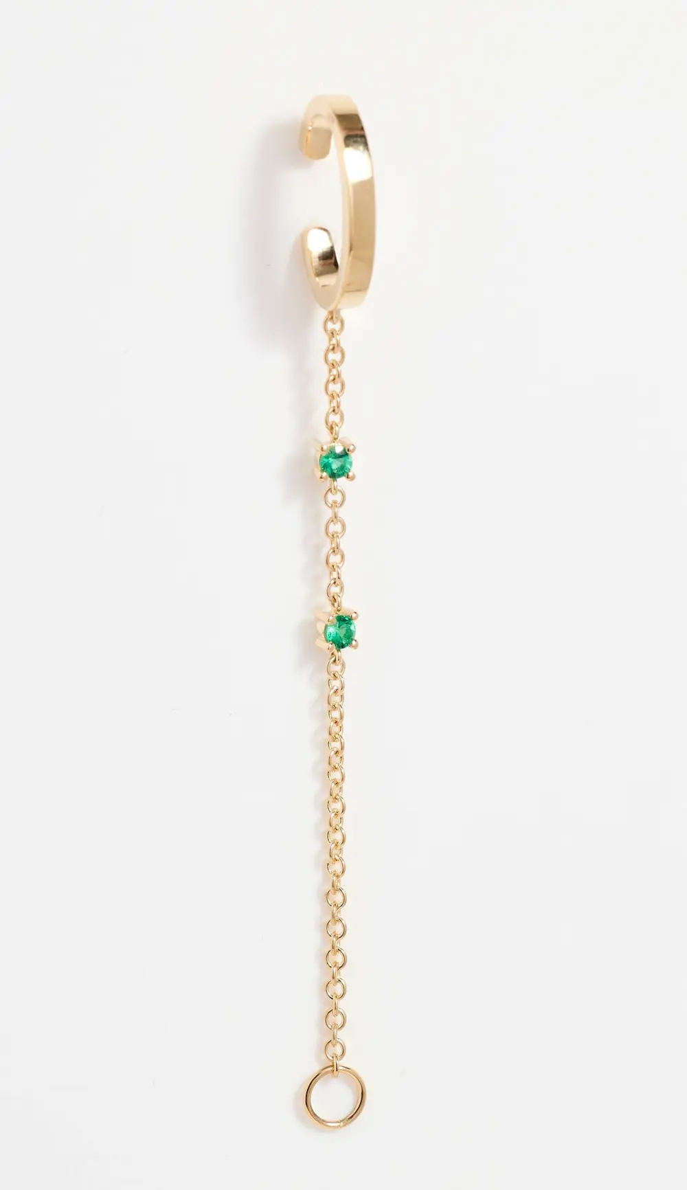 Isa Grutman 14k Emerald Chain Ear Cuff With Loop