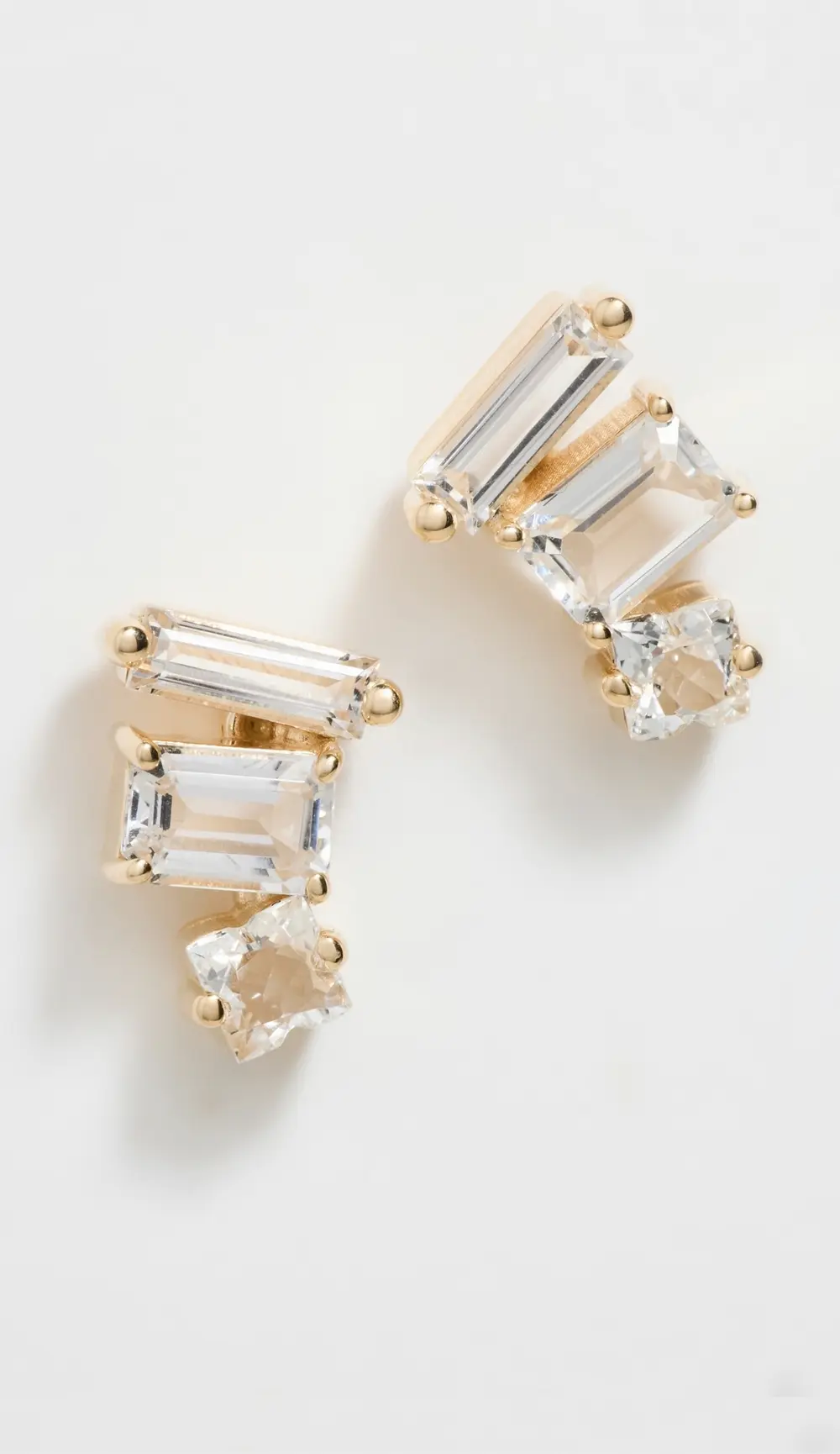 Kalan by Suzanne Kalan Triple Mixed Shaped White Topaz Earrings