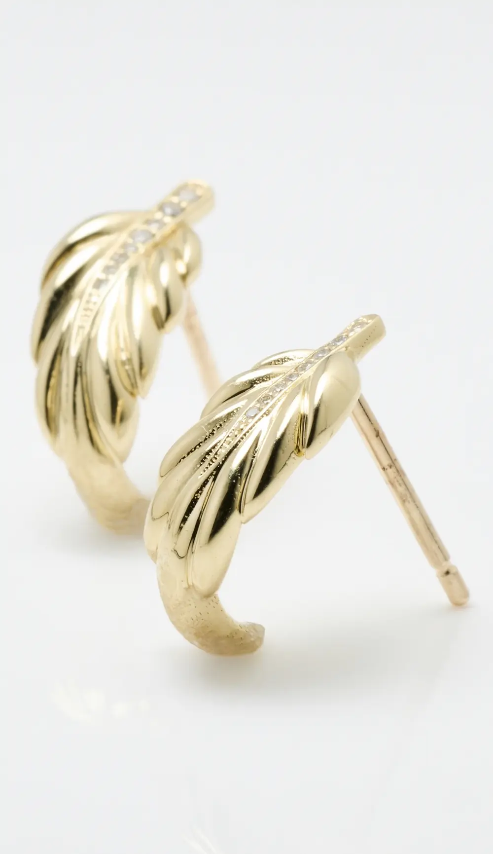 Isa Grutman 18k Small Leaf J Hoops