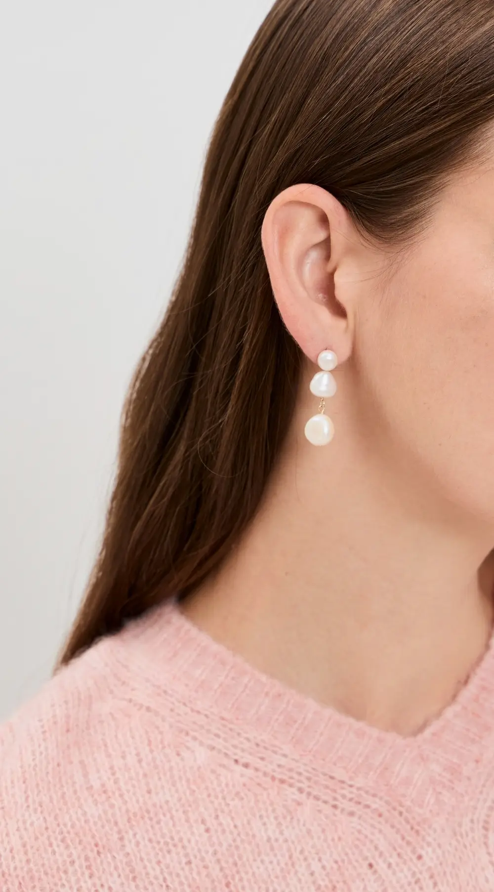 SHASHI Pearl 3 Row Drop Earrings