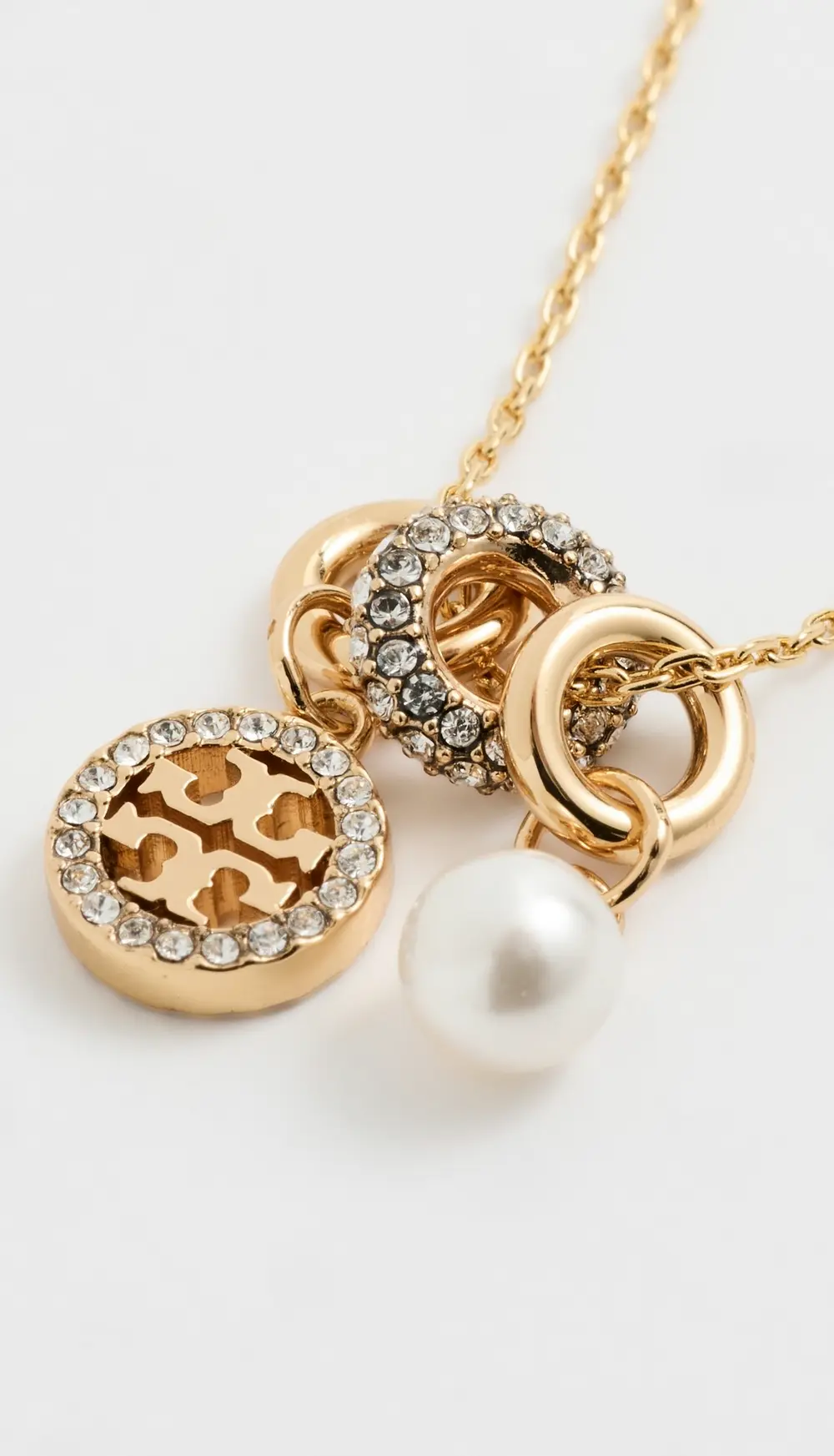 Tory Burch Miller Pave Charm Pendant Necklace