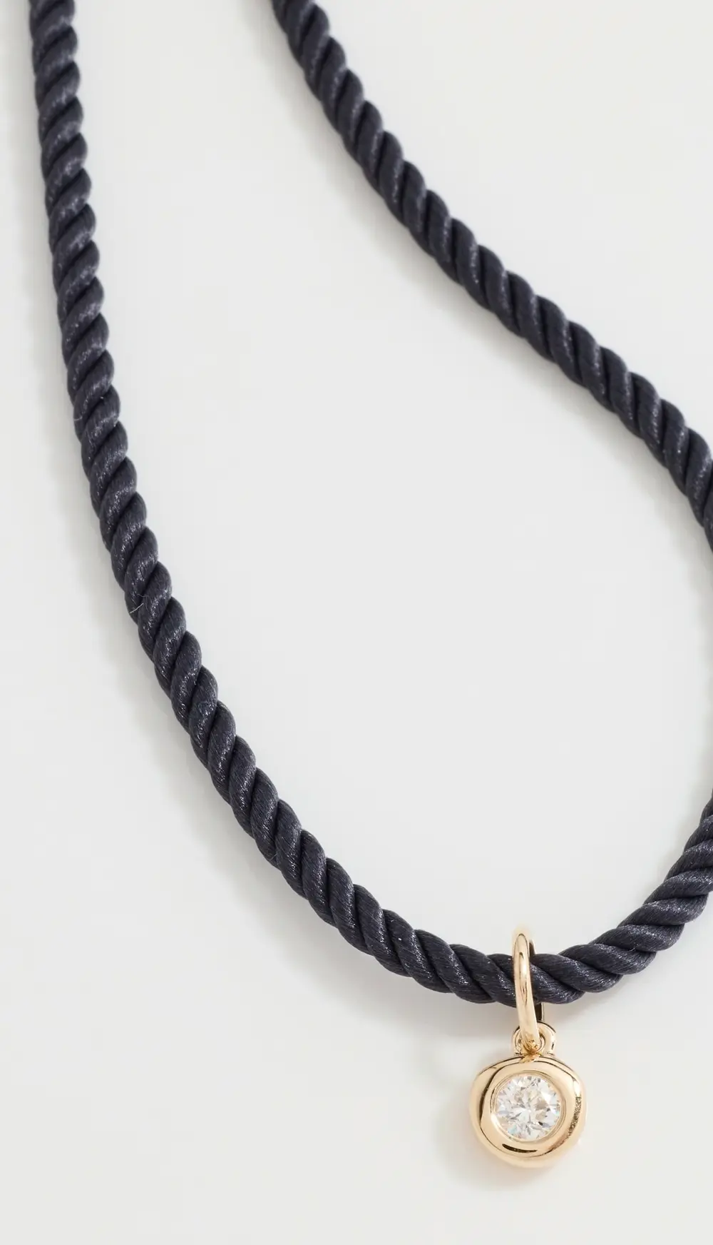 EF Collection 14k Diamond Pillow Cord Necklace 2.5mm