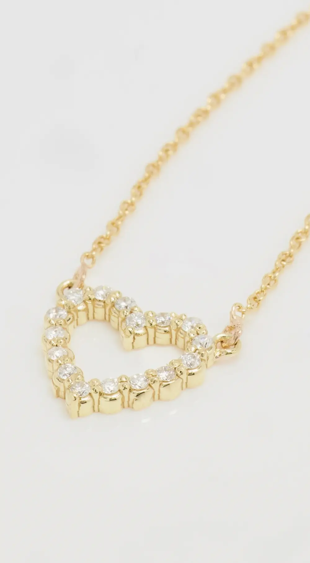 Jennifer Meyer Jewelry 18k Mini Bezel Open Heart Necklace