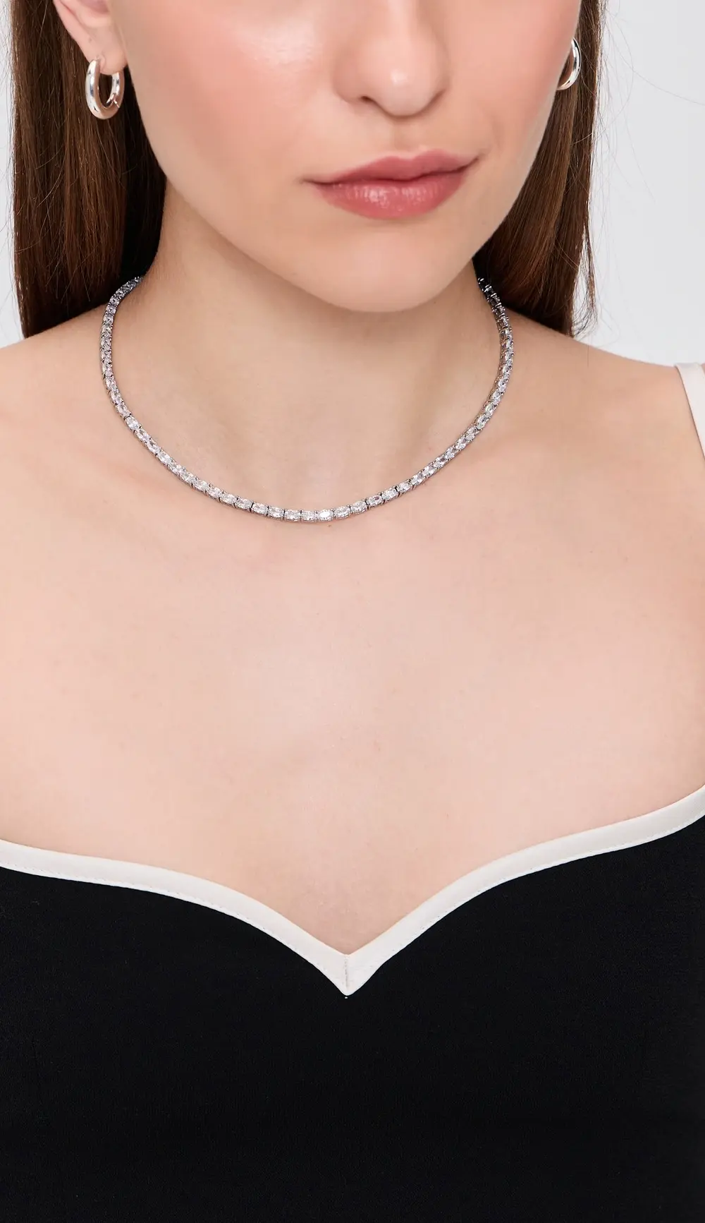 SHASHI Oval Tennis Necklace