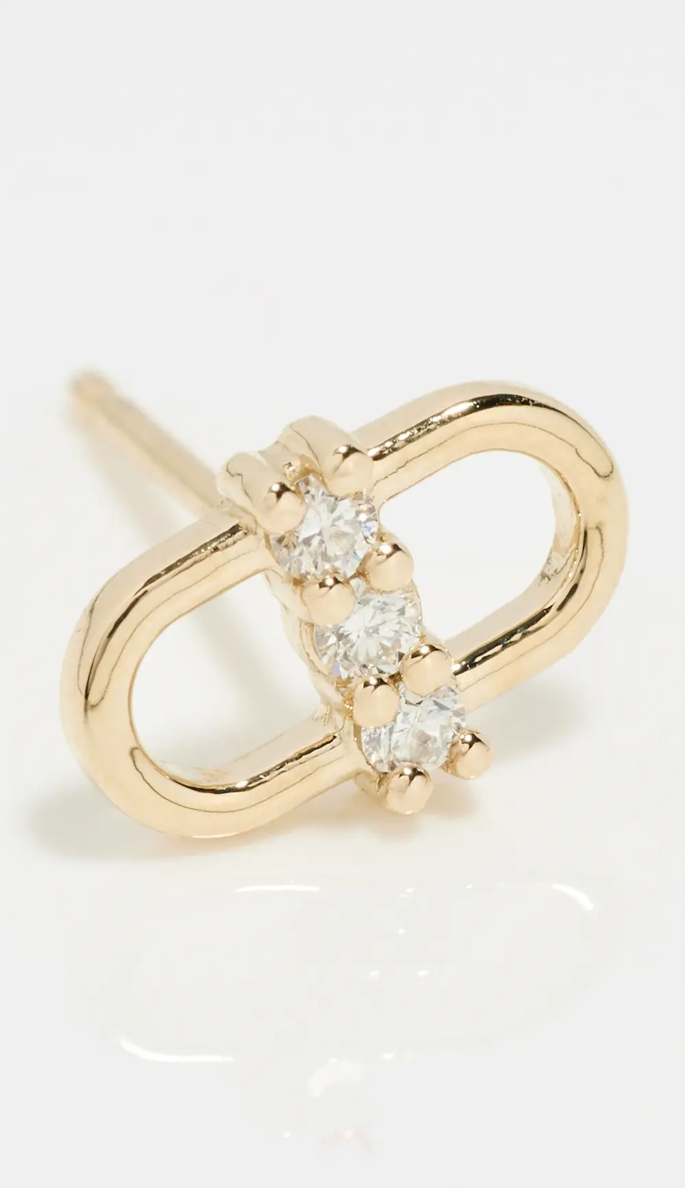 Zoe Chicco 14k Gold Diamond Open Link Single Stud Earring