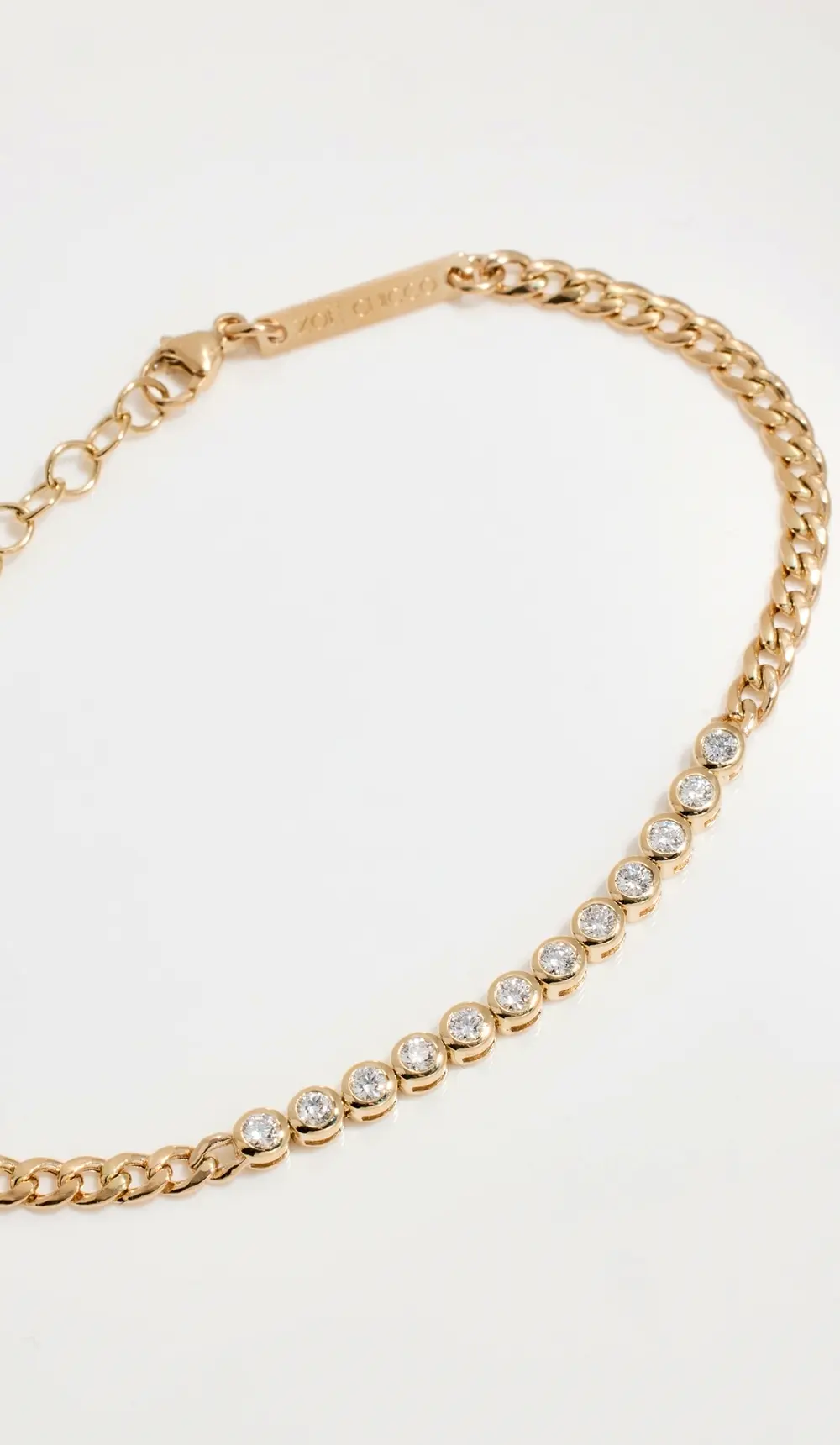 Zoe Chicco 14k Bezel Set Tennis Station Bracelet