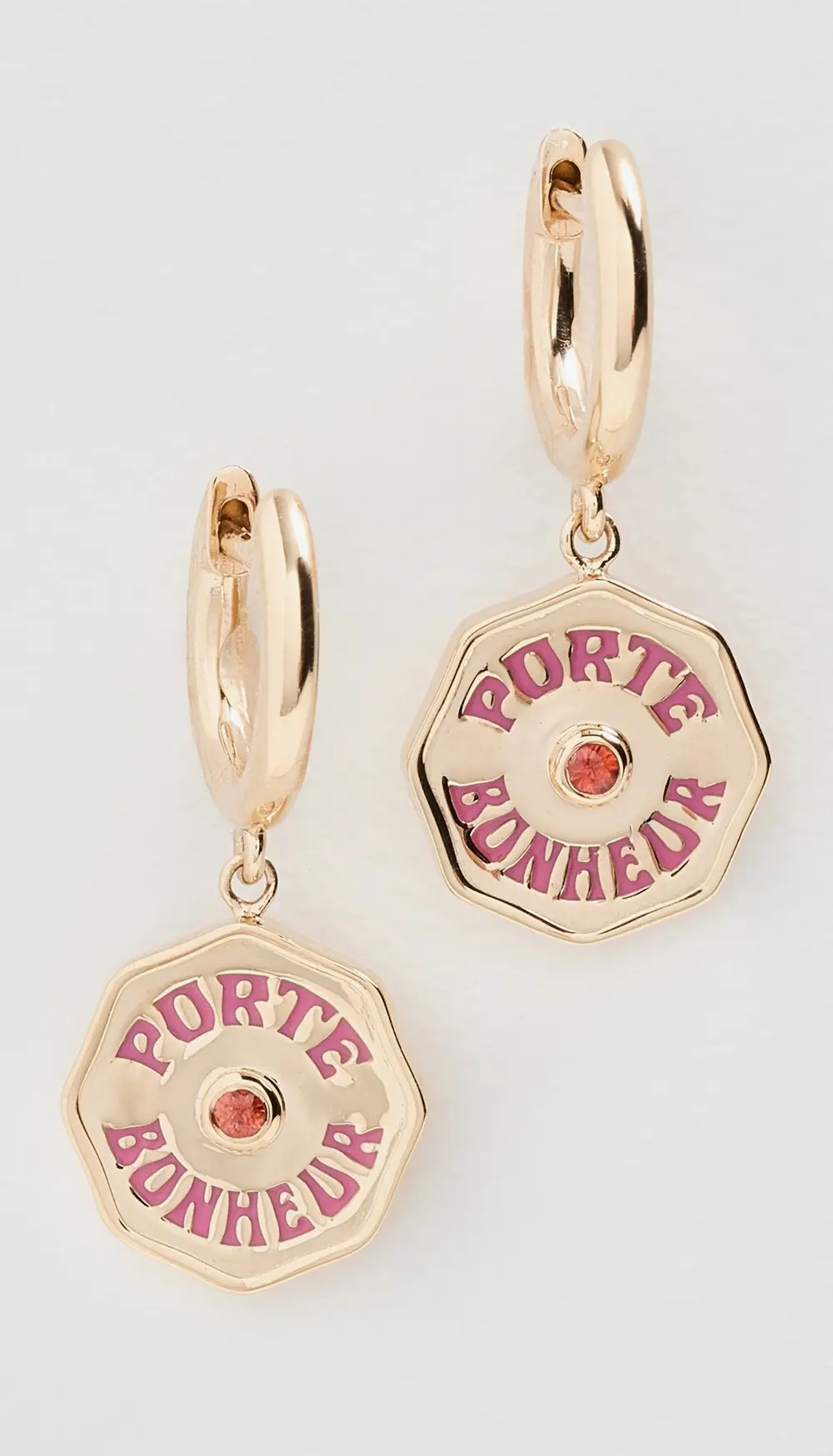 Marlo Laz Wee Pb Hoops Orange Sapphire Pink Enamel