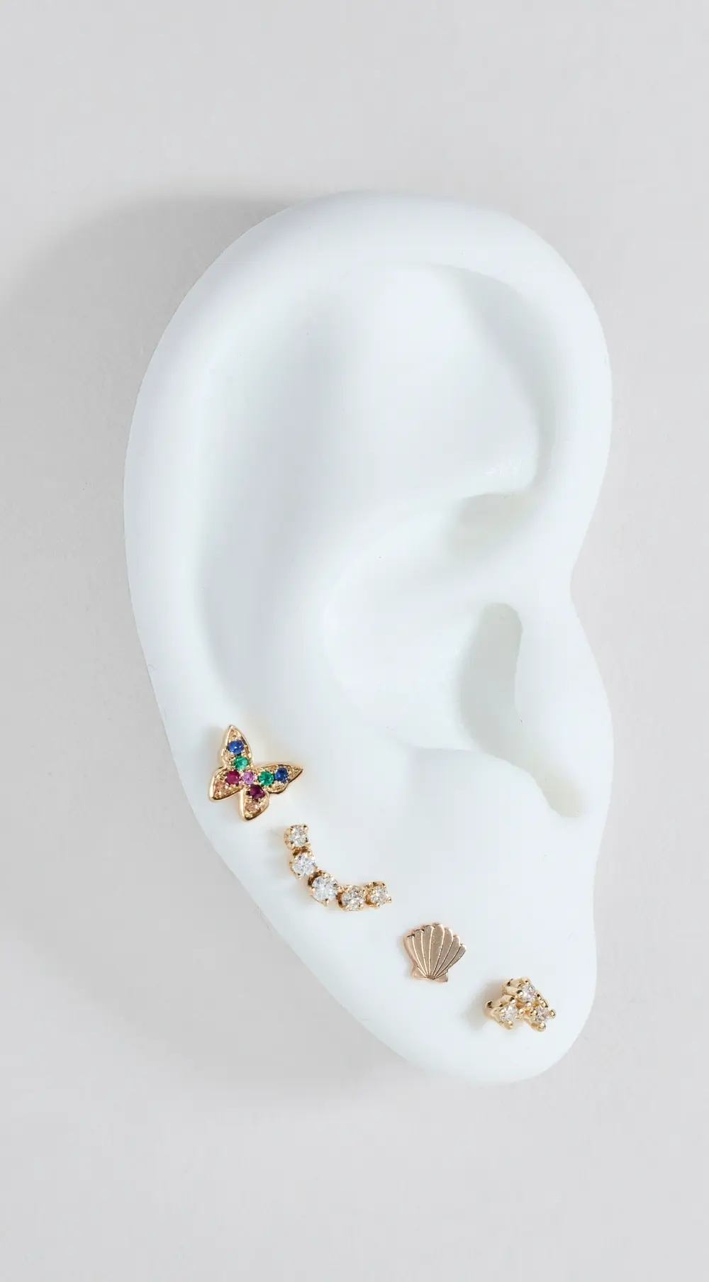 Zoe Chicco 14k Graduated Curved Prong Set Earring Stud